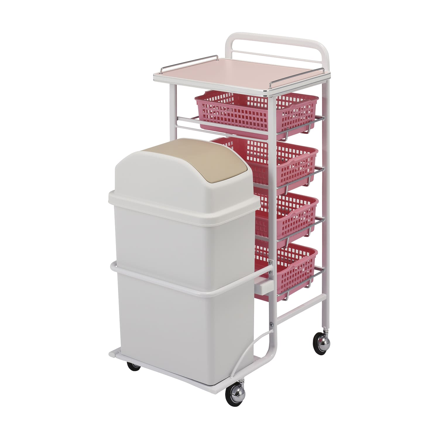 アプリワゴン(ダストボックス付) 回診車 25-3440-02 アプリワゴン SN-AP020P(ピンク)