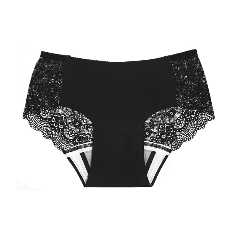 吸水型サニタリーショーツレースタイプ 吸水ショーツ 25-3541-00 1WEEK SANITARY プラス 87902APS(M)ブラック