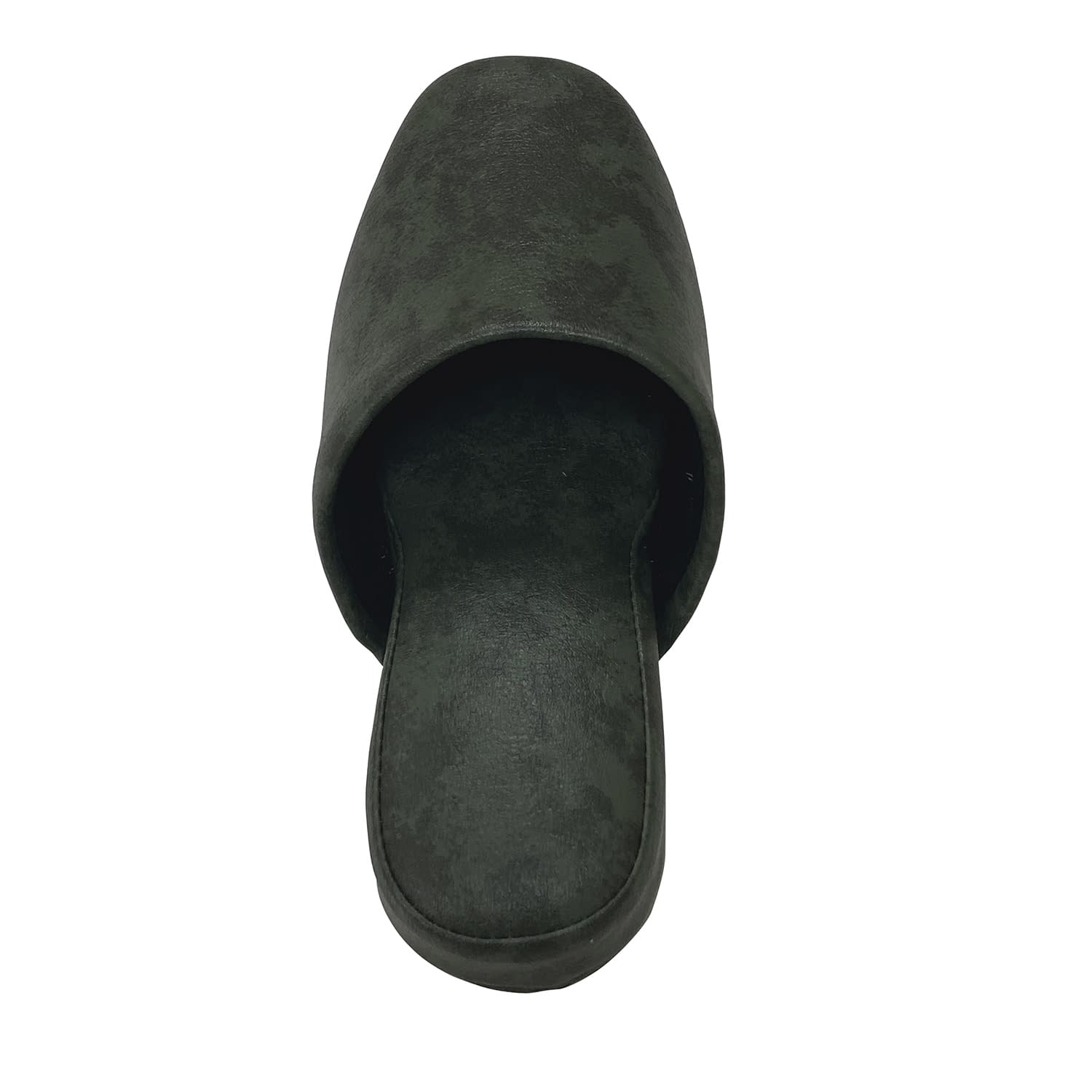 高級レザー調スリッパ 25-3816-0003 ダークグリーン オーミケンシ