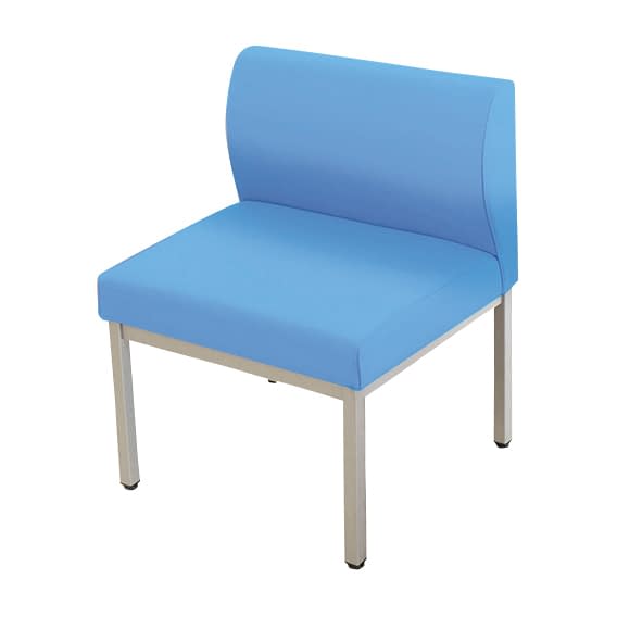 マツヨシ連結ロビーチェア座位不自由者 1人用 待合室用椅子 25-3305-0101 ペールブルー MATSUYOSHI MY-ZHB06M(1ニンヨウ)