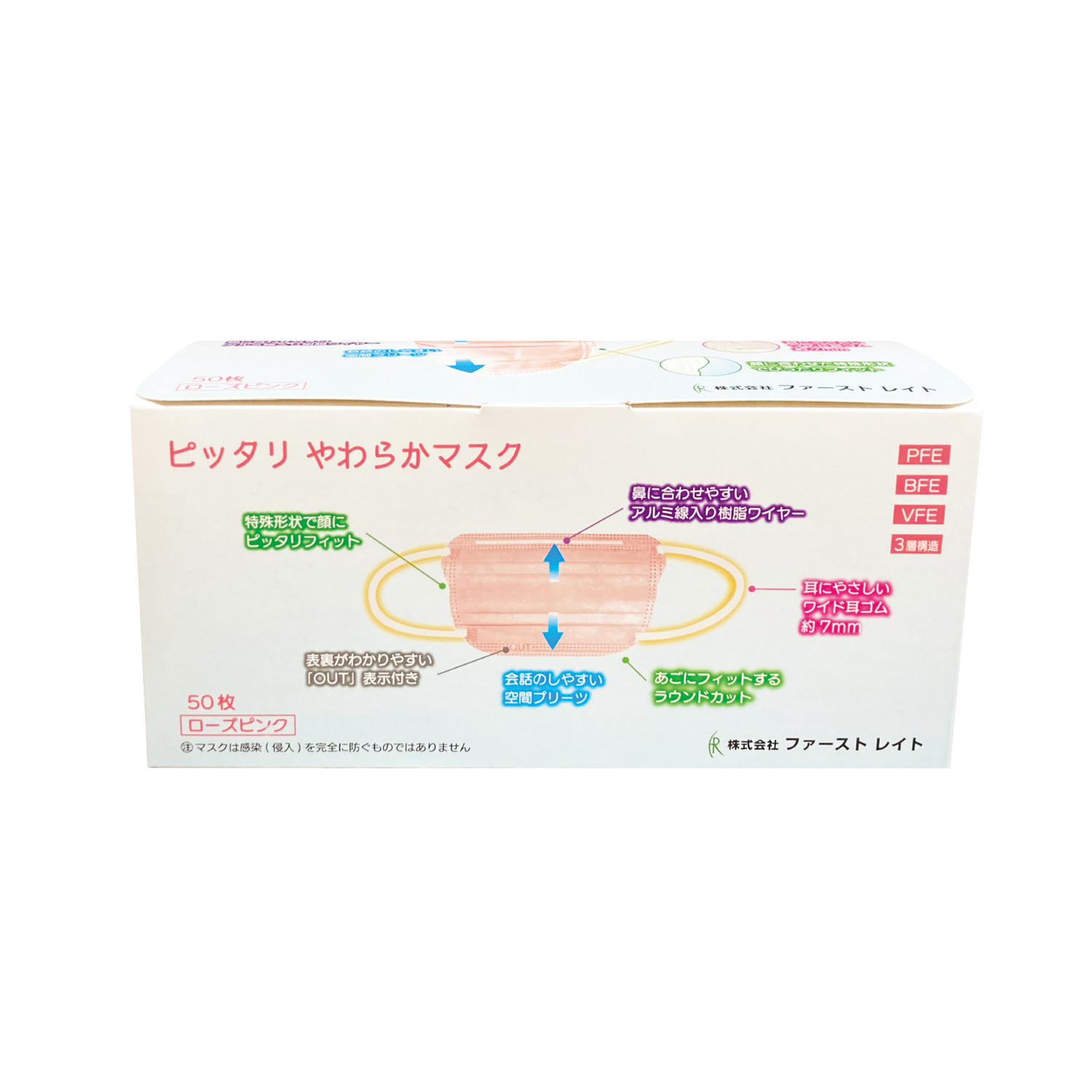 ピッタリやわらかマスク 25-6865-01 FR FR-003(グレー)50マイ