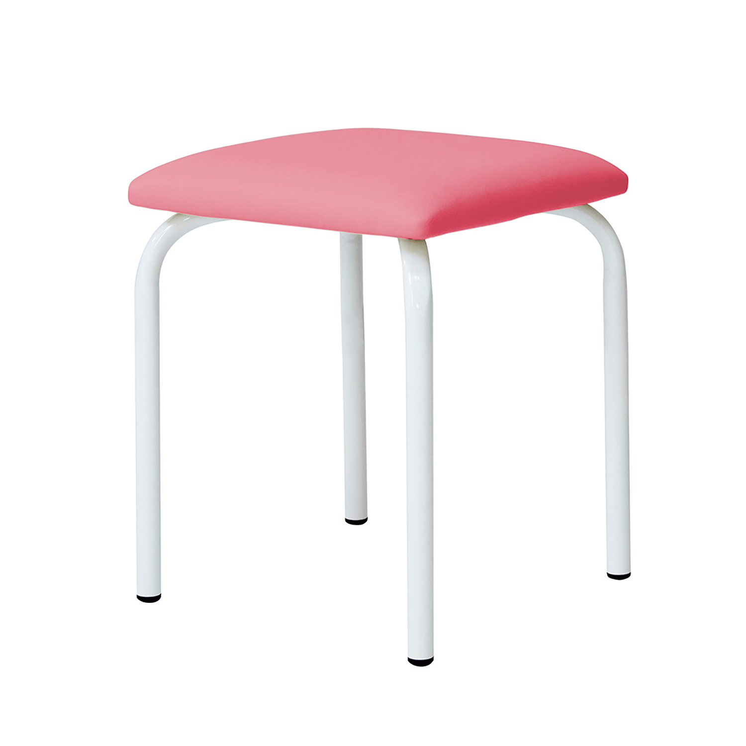 四角いスタッキングスツール テトラ 椅子 25-7371-00 テトラ H430(ホワイト/ピンク)