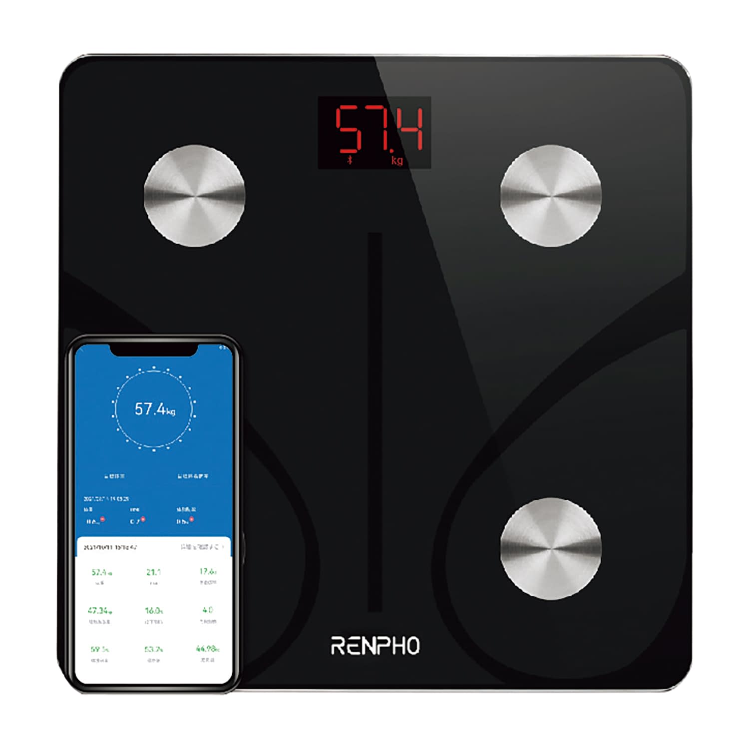 体組成計 体重計 25-7296-00 RENPHO ES-CS20M(ブラック)
