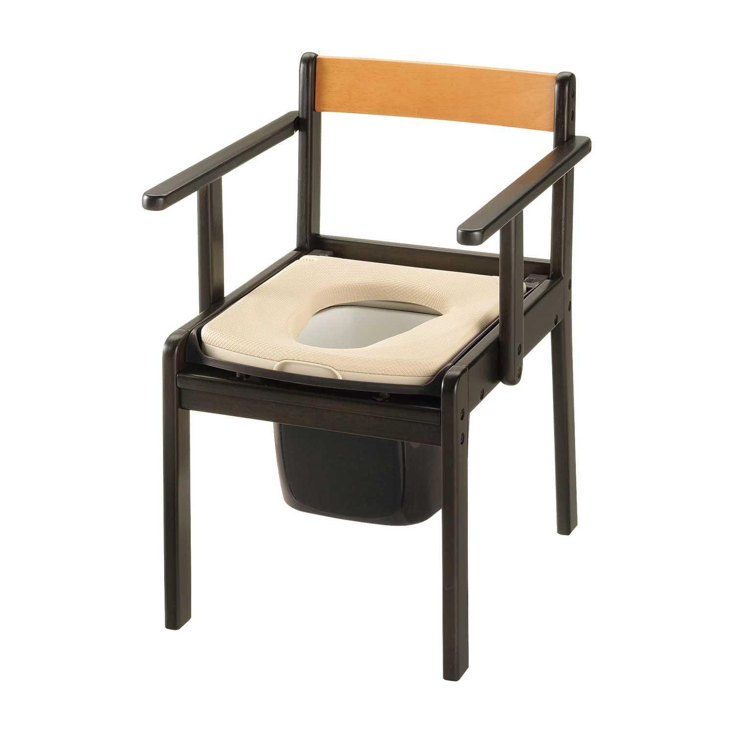 木製きらく 軽~いトイレ やわらか便座タイプ トイレ(ポータブルトイレ) 25-4678-01 リッチェル 140057(ヤワラカベンザ)