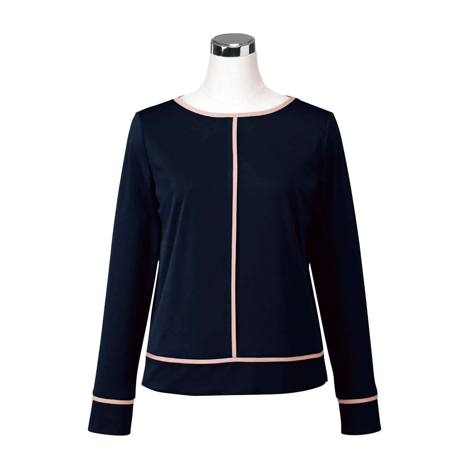 九分袖カットソー 事務服 25-6587-0002 7号 ユニレディ U8123(ネイビー)