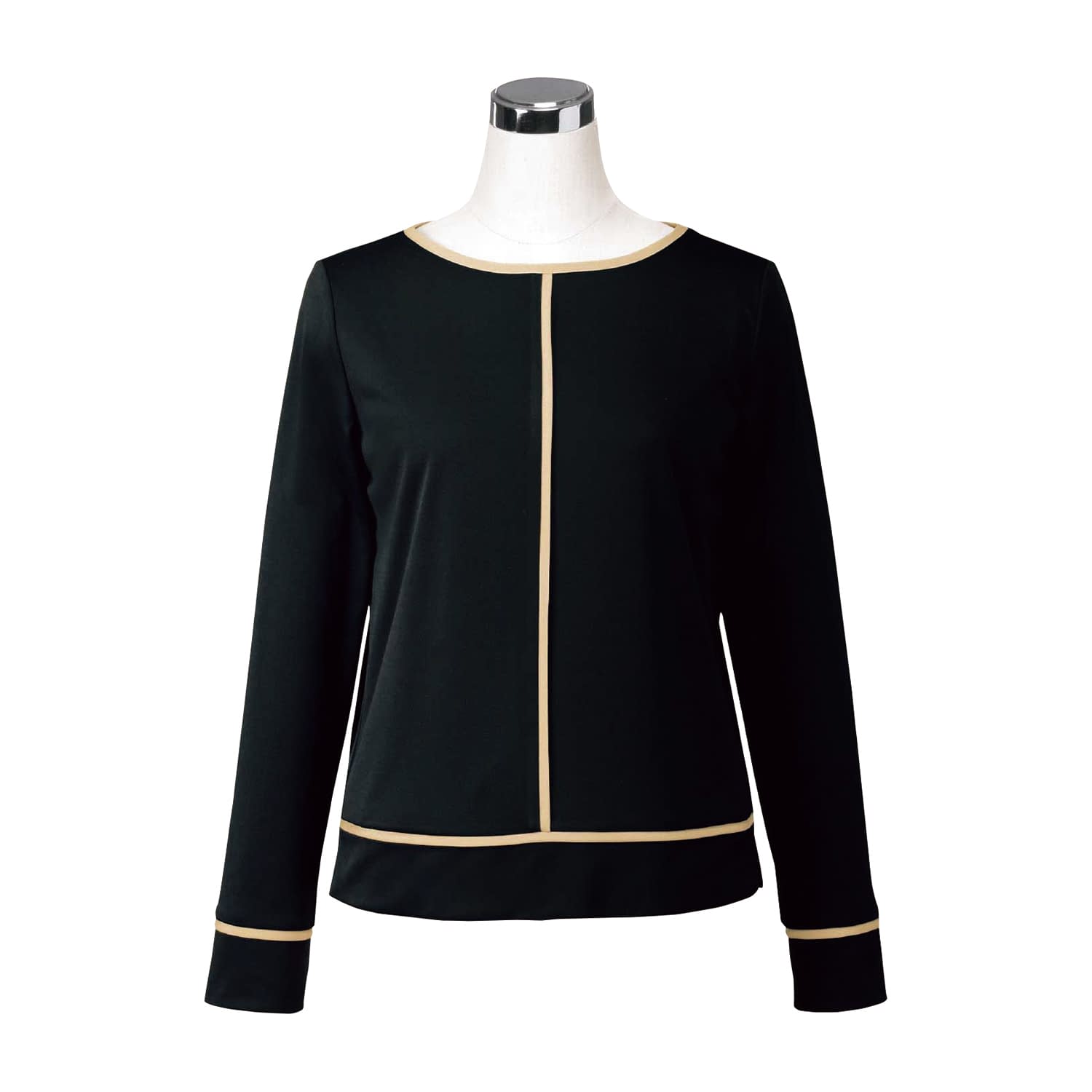 九分袖カットソー 事務服 25-6587-0104 11号 ユニレディ U8123(ブラック)