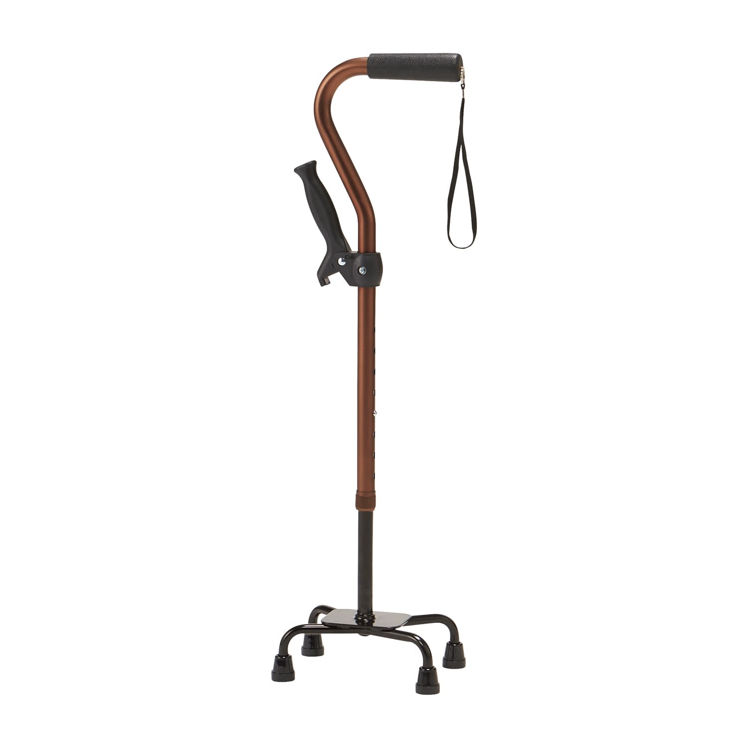 グリップ付き4点杖 杖(四点杖) 25-5721-00 イチゴイチエ AQS-10BR(ブラウン)