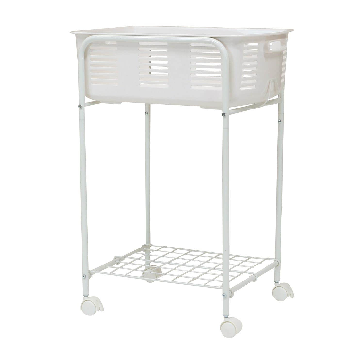 樹脂かごタイプ脱衣ワゴン(ハイタイプ ハイタイプ フレーム 25-7359-00 林製作所 YS-L3-2N(フレームノミ)