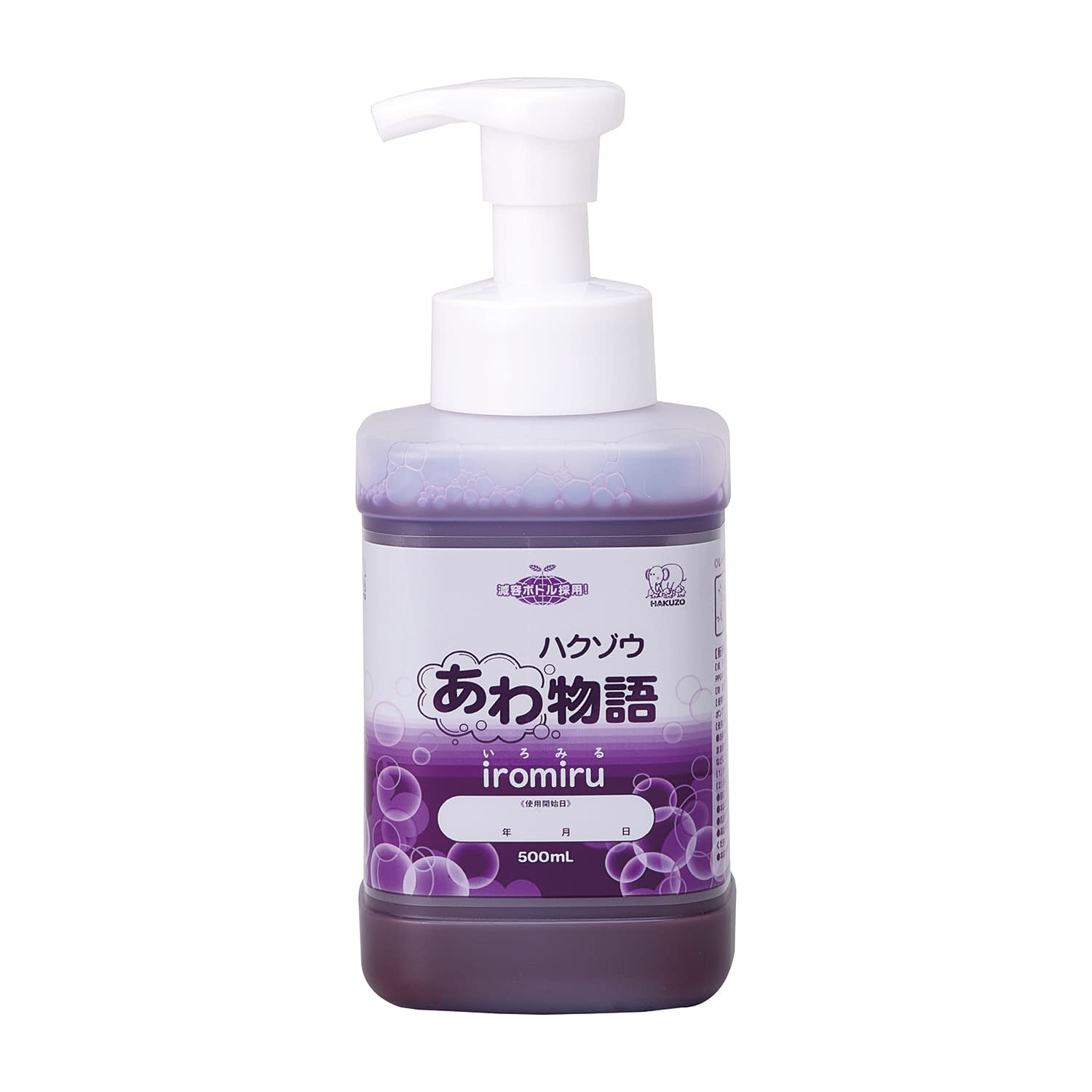 あわ物語iromiru(ポンプ付) 25-6963-00 ハクゾウメディカル 3002004(500ML)