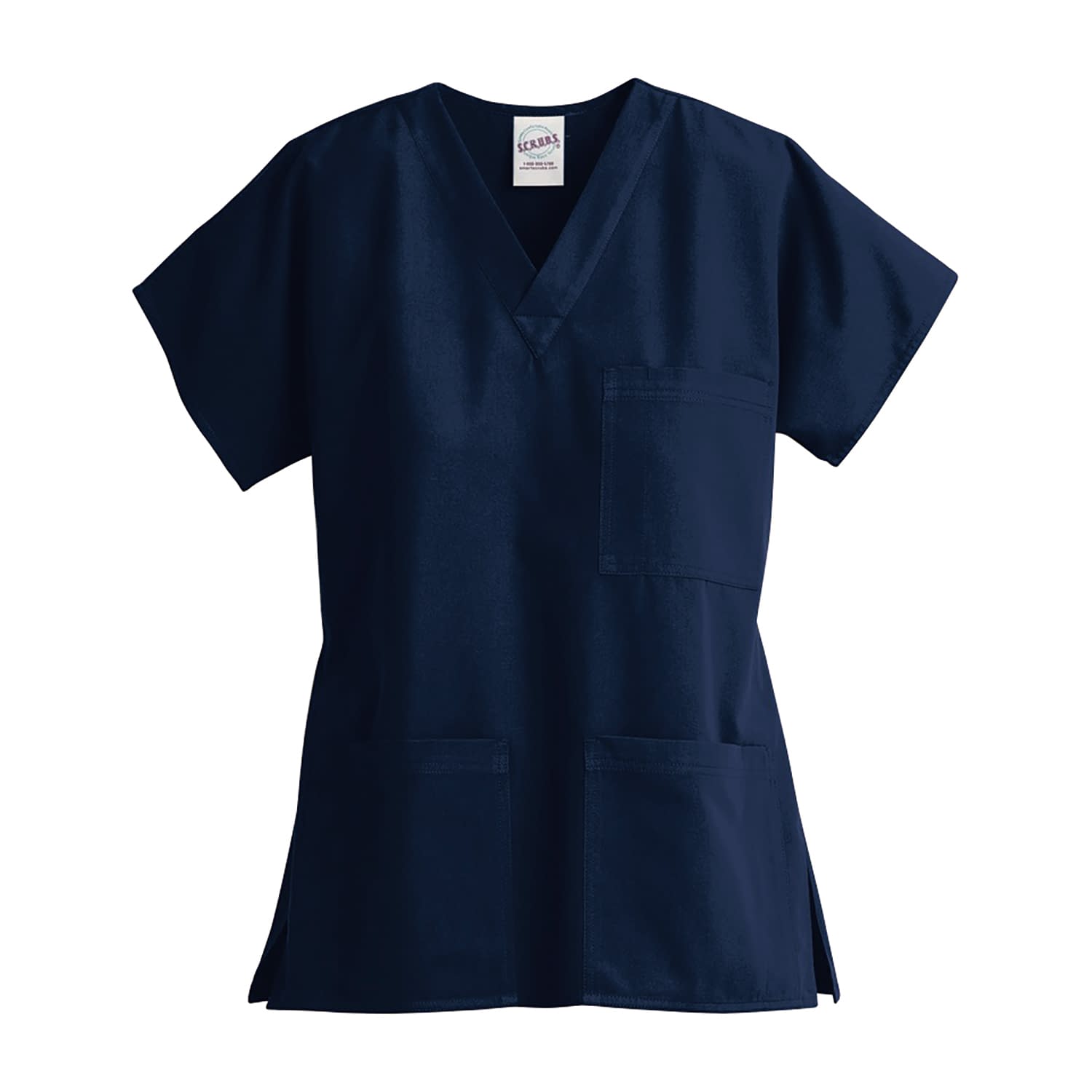 ユニセックス 3ポケットトップ 25-6510-0109 トゥルーネイビー スクラブス Z1004(XS)