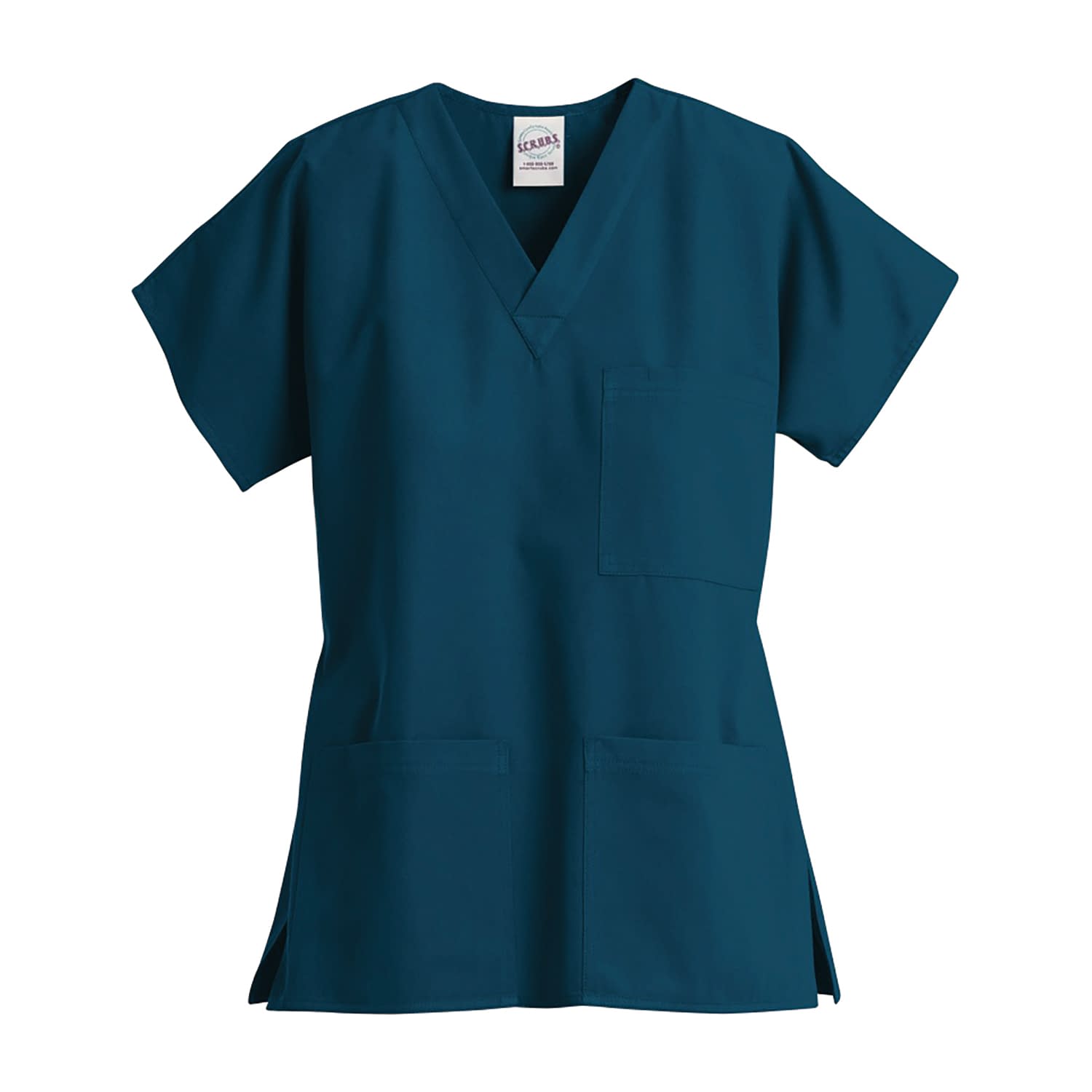 ユニセックス 3ポケットトップ 25-6510-0205 カリビアンブルー スクラブス Z1004(S)