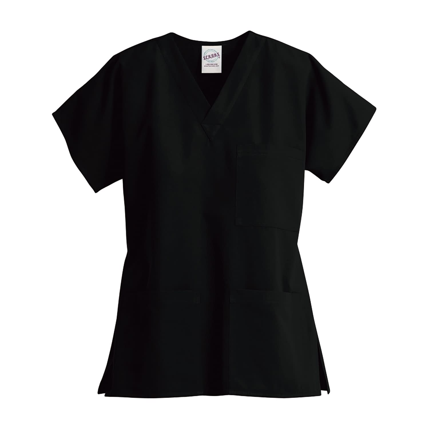 ユニセックス 3ポケットトップ 25-6510-0303 ブラック スクラブス Z1004(M)