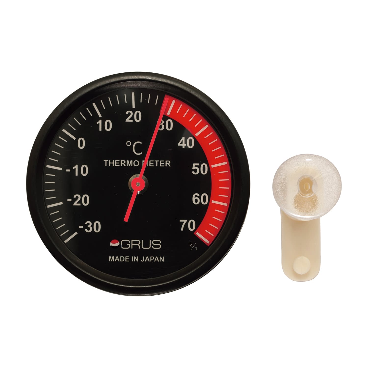 GRUSインアウト温度計 温湿度計 25-4784-00 GRUS GRS107-BK(ブラック)