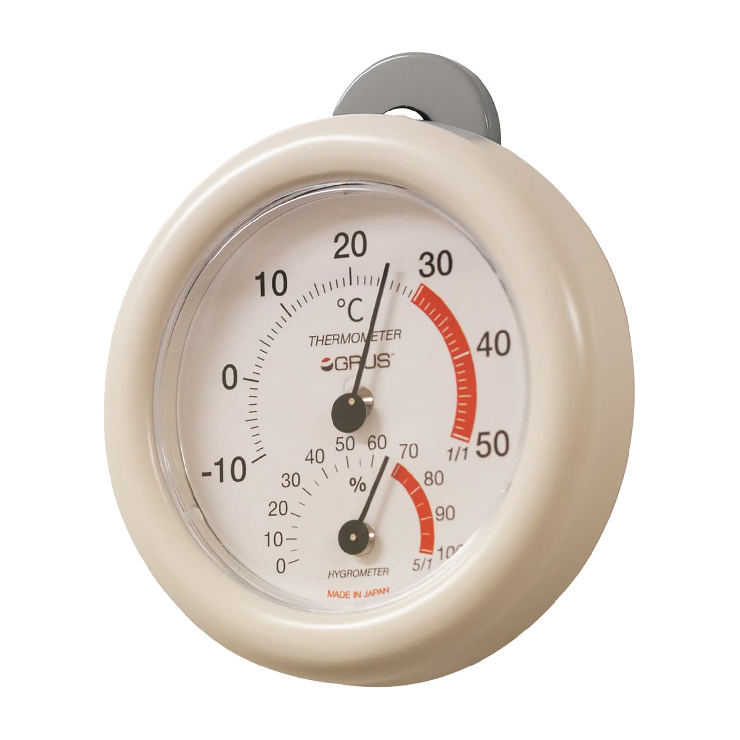 GRUSアナログ温湿度計 温湿度計 25-5663-00 GRUS GRS110-WH(ホワイト)