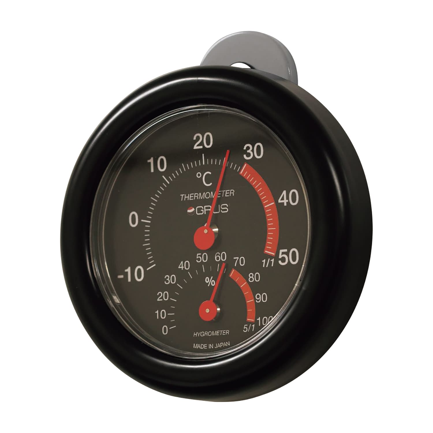 GRUSアナログ温湿度計 温湿度計 25-5663-01 GRUS GRS110-BK(ブラック)