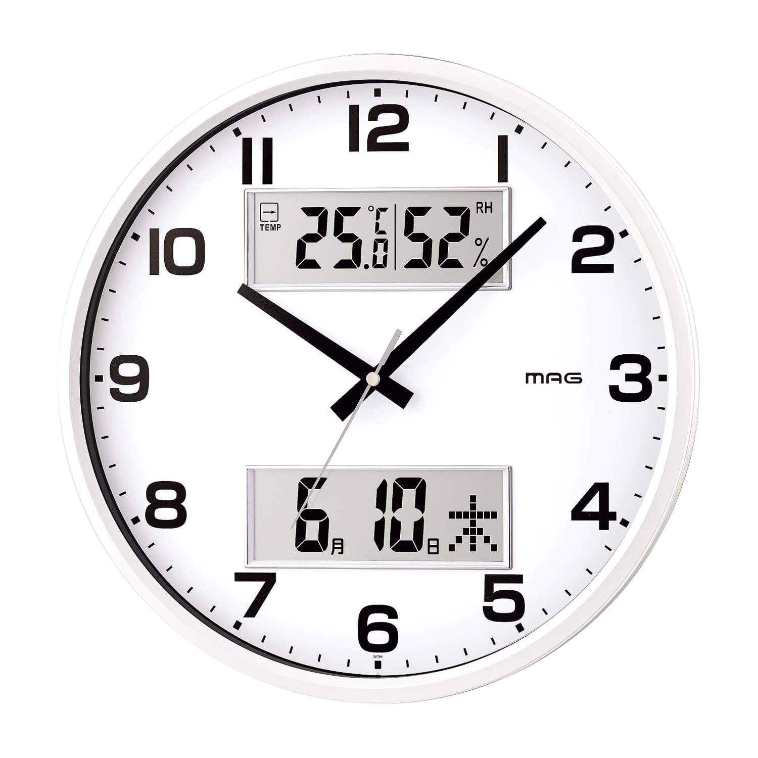 デジアナ掛時計 ダブルポスト 壁掛け時計 25-7378-00 MAG W-766 WH-Z