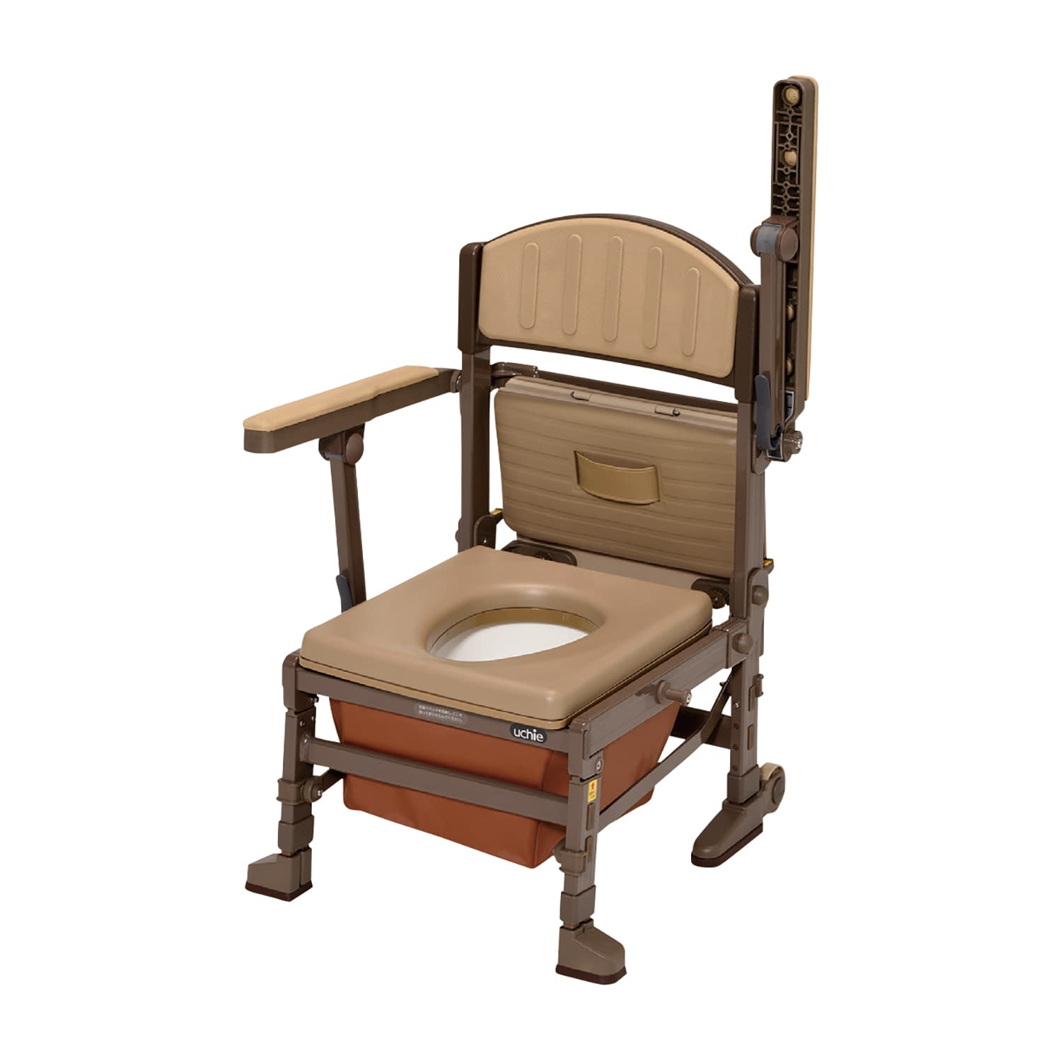 折りたたみポータブルトイレたため～る 肘はね上げ袋 ポータブルトイレ 25-4681-02 ウチヱ 8082(ヒジハネアゲ)