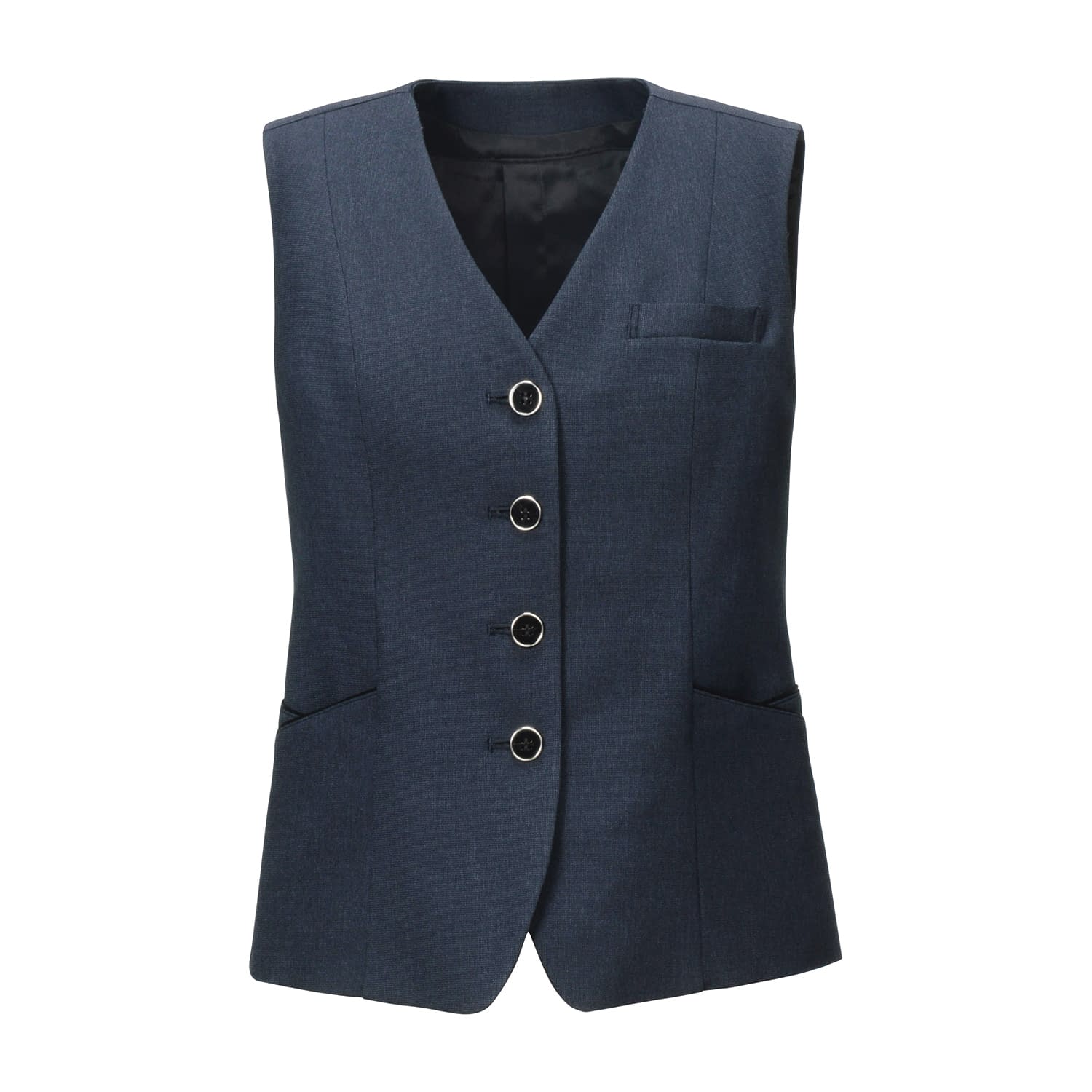 温活ベスト 事務服 25-6572-0001 5号 ENJOY EAV846-2(ネイビー)