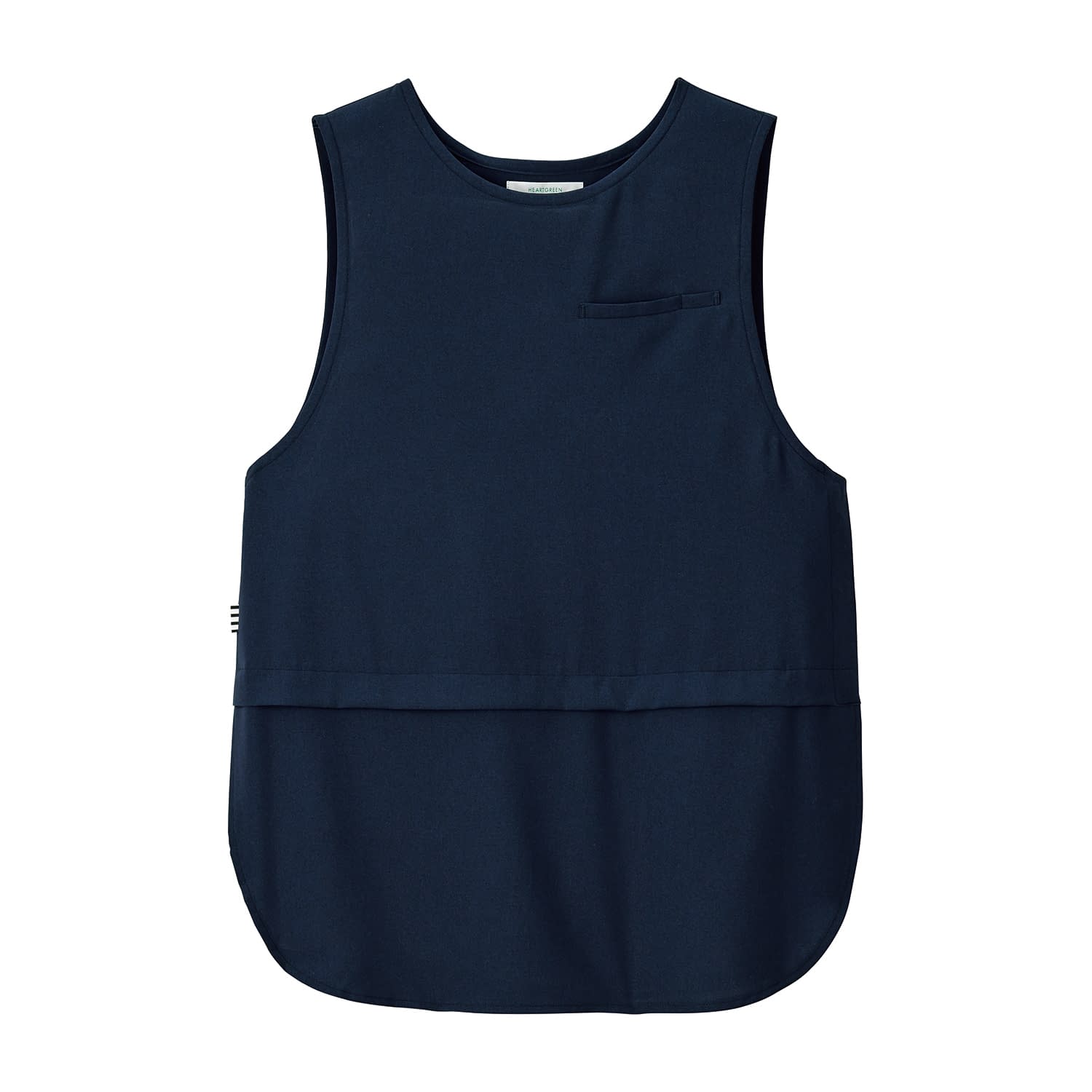 Kappoエプロンベスト 介護ユニフォーム 25-6533-0001 S HEART GREEN HAH021-2(ナイトスカイネイビー