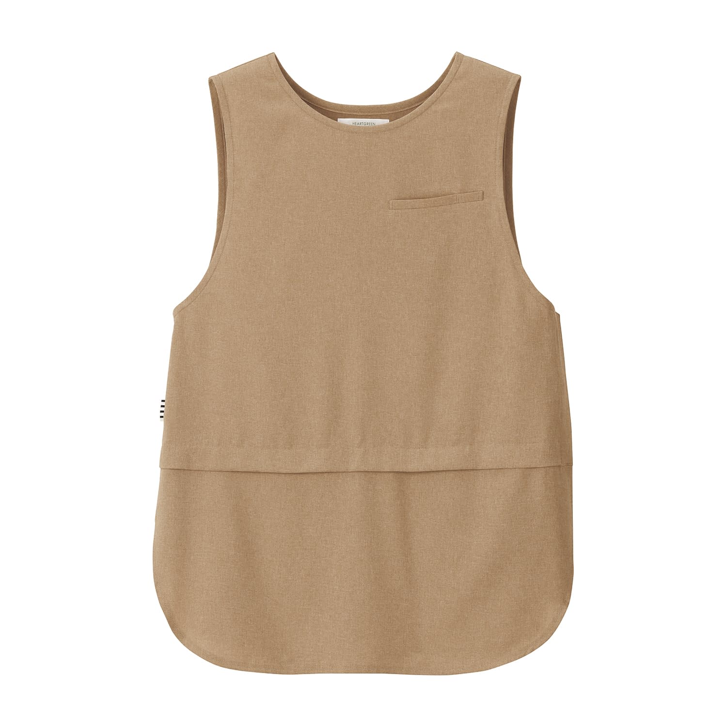 Kappoエプロンベスト 介護ユニフォーム 25-6533-0205 3L HEART GREEN HAH021-8(アースベージュ)