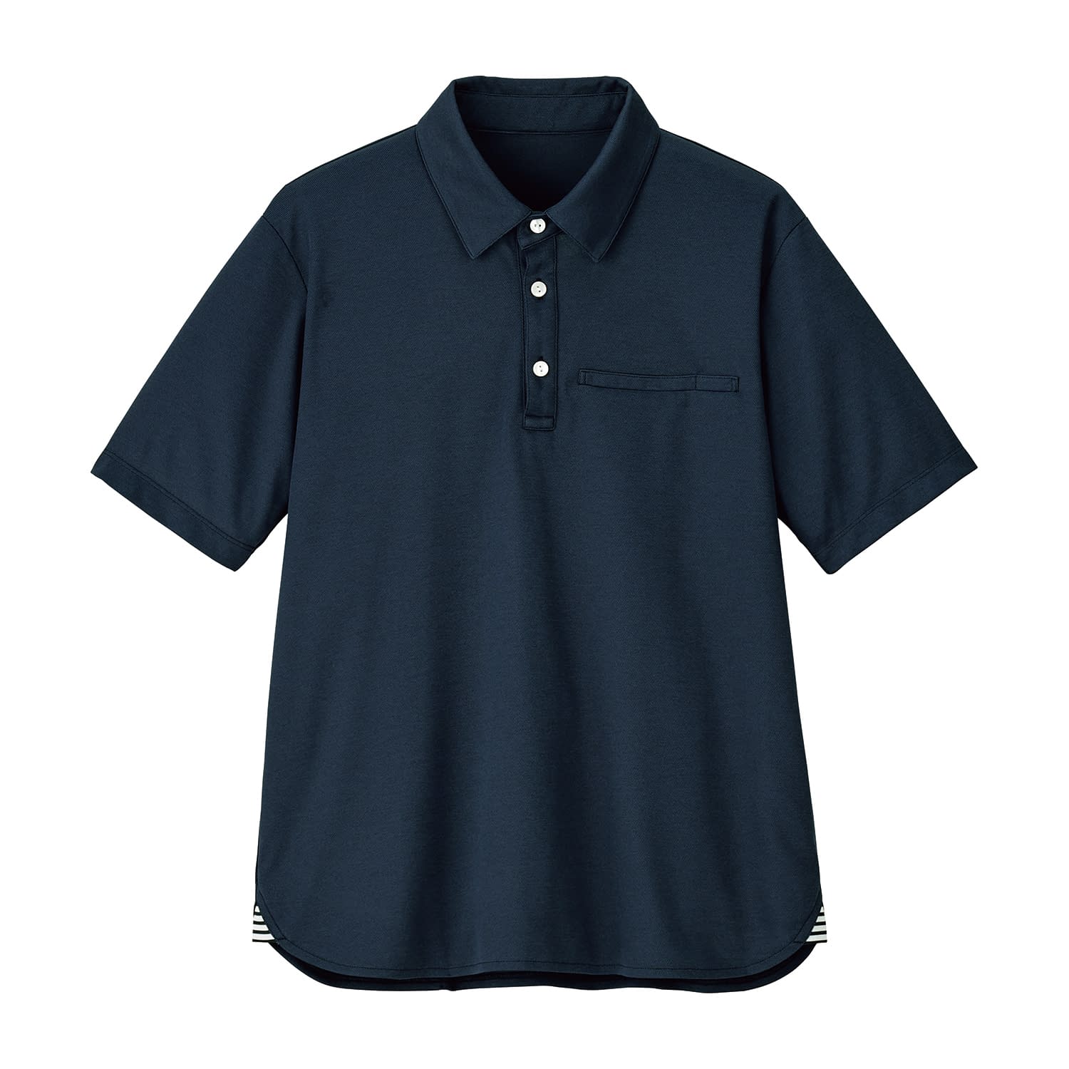 介護・看護用ポロシャツ フィーカポロ 介護ユニフォーム 25-6534-0002 S HEART GREEN HSP017-2(ナイトスカイネイビー