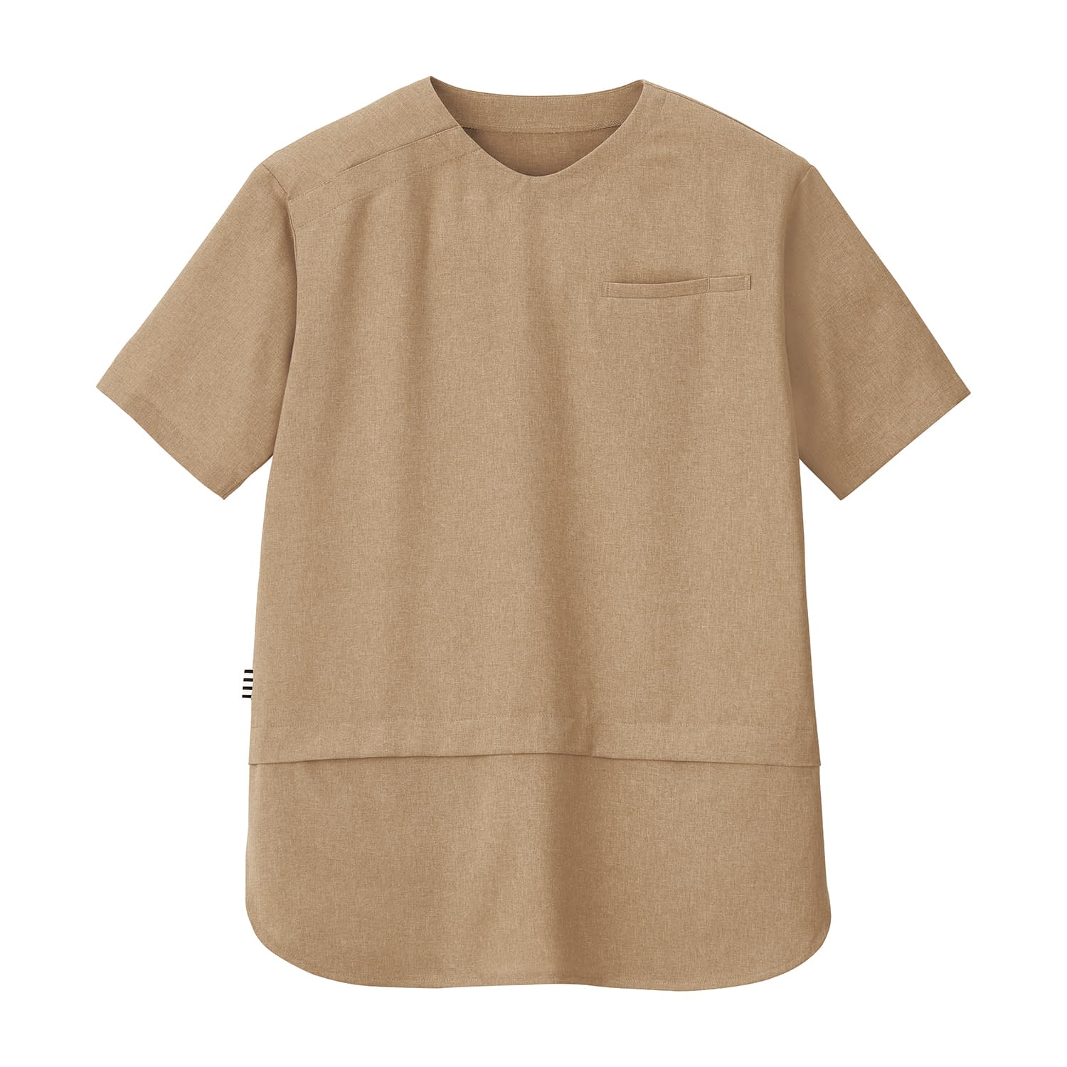 HYUGGE ロング丈スクラブ 診察衣 25-6508-0201 SS HEART GREEN HST019-8(アースベージュ)