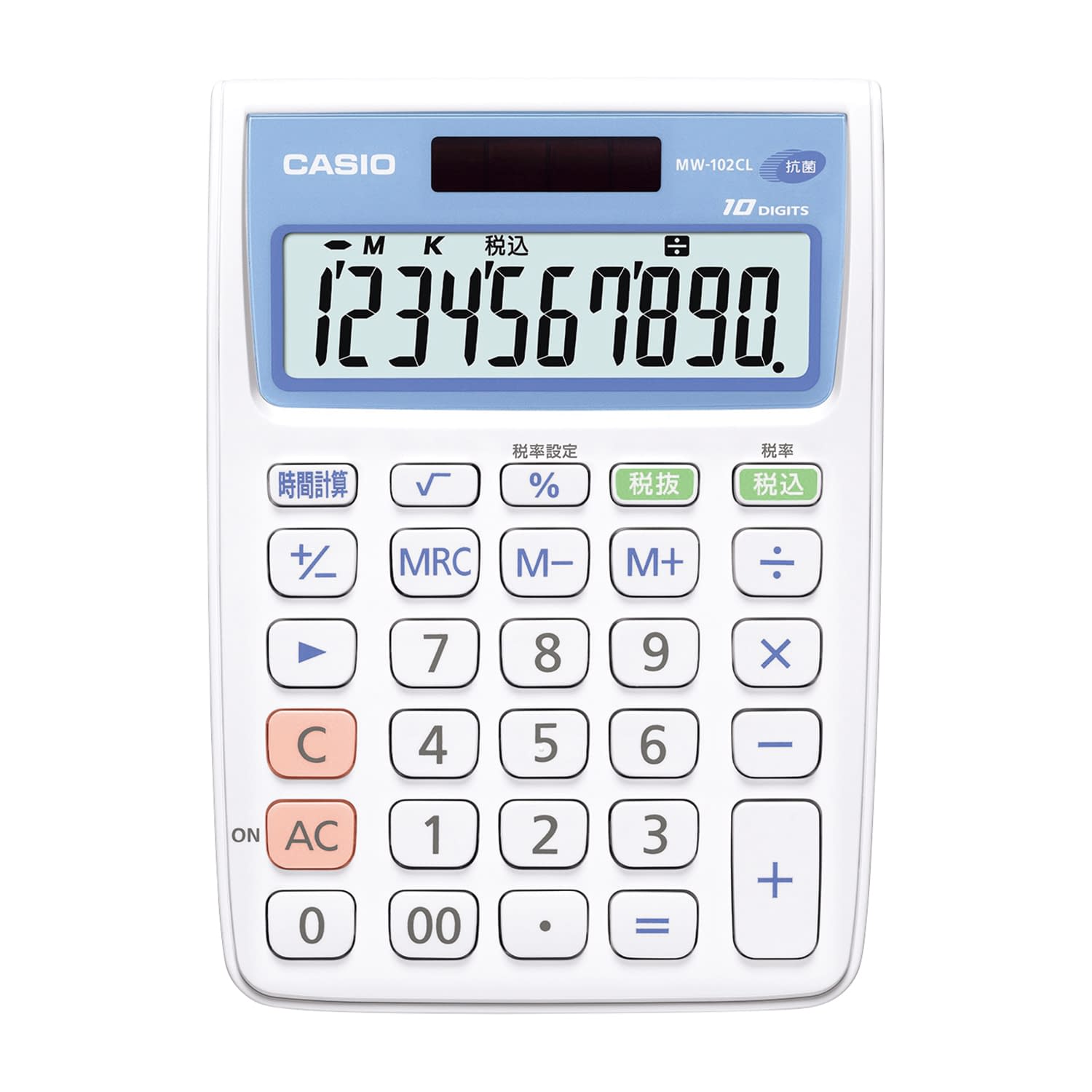抗菌電卓 ミニジャストタイプ ミニジャストタイプ 25-6045-02 カシオ計算機 MW-102CL