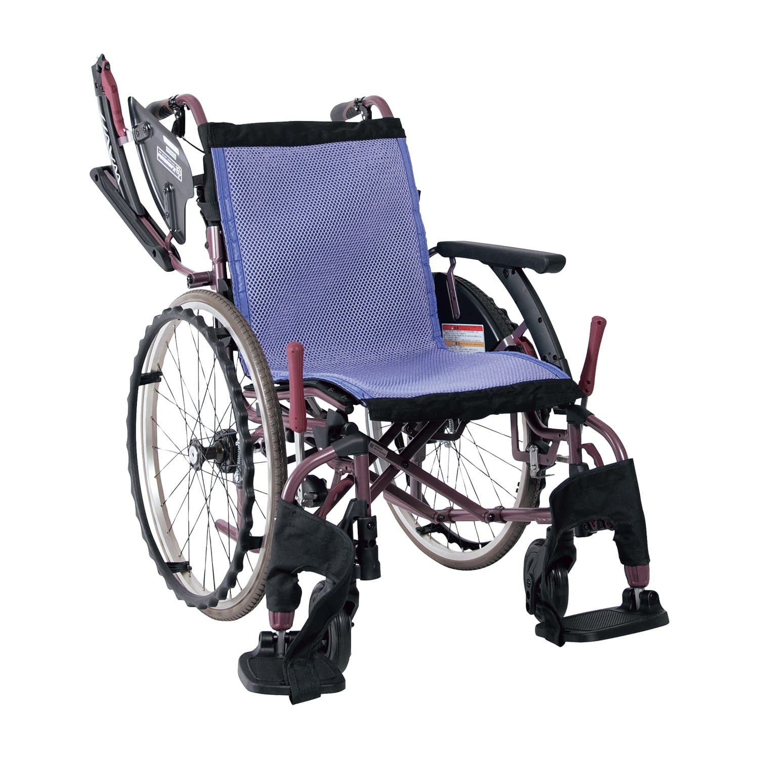 車いす(自走用)ウェイビットループラ 自走用 25-4703-0102 3Dメッシュ カワムラサイクル WARP22-40-M