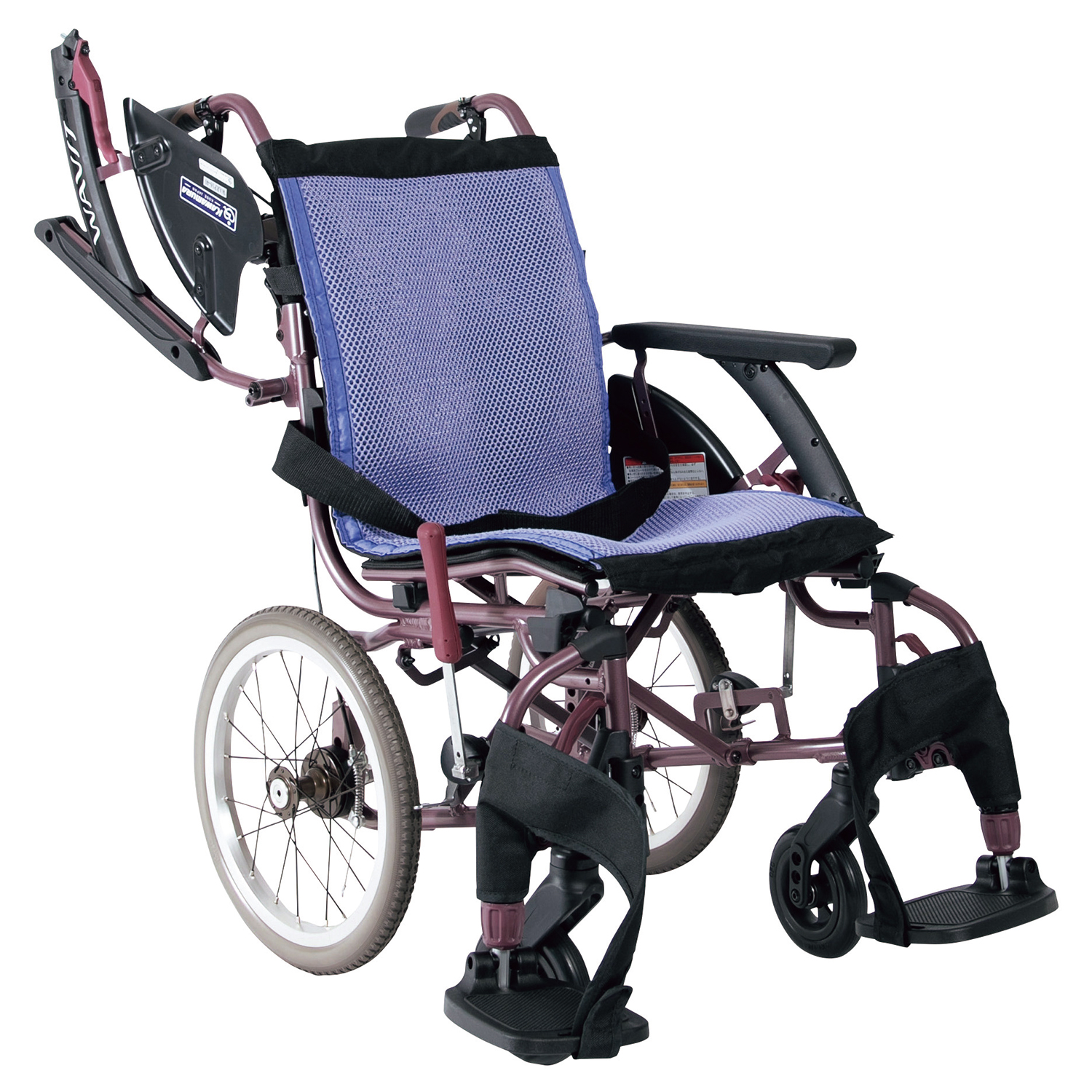 車いす(自走用)ウェイビットループラ 介助用 25-4703-0002 3Dメッシュ カワムラサイクル WARP16-40-M