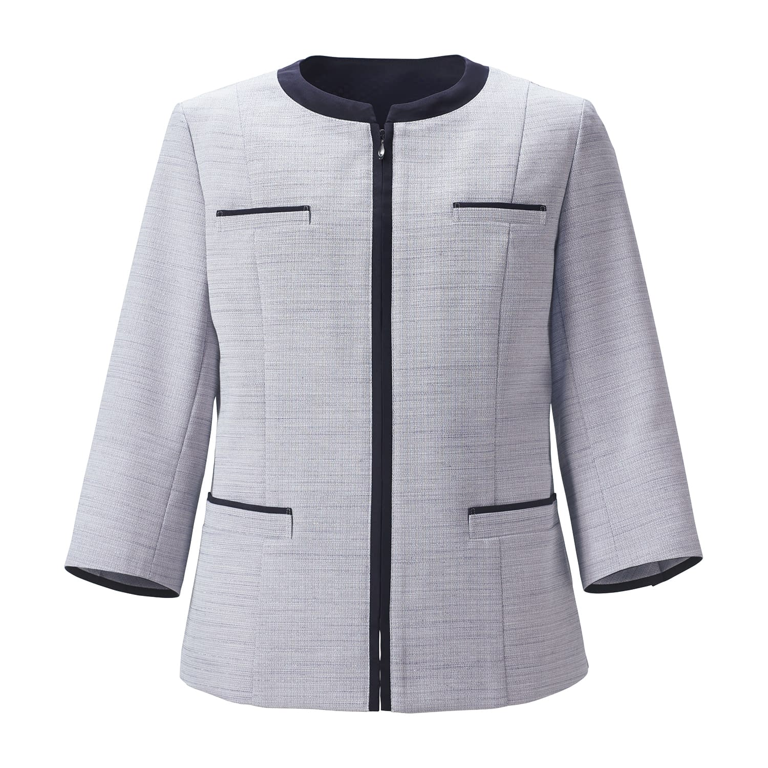 ひんやりライトジャケット 事務服 25-6575-0102 7号 ENJOY ESJ889-5(ライトグレー)