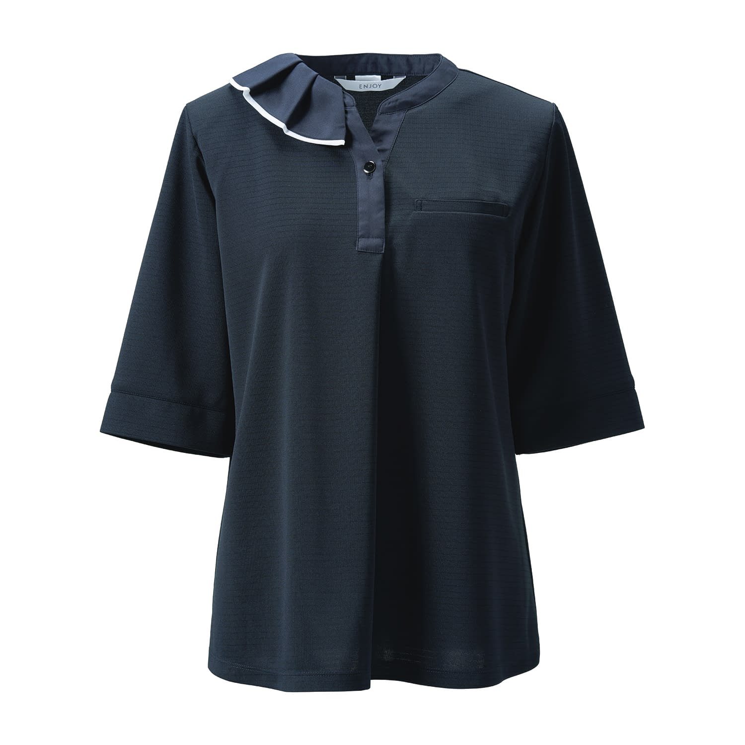オフィス用ポロシャツ 介護ユニフォーム 25-6536-0004 LL ENJOY ESP895-2(ネイビー)