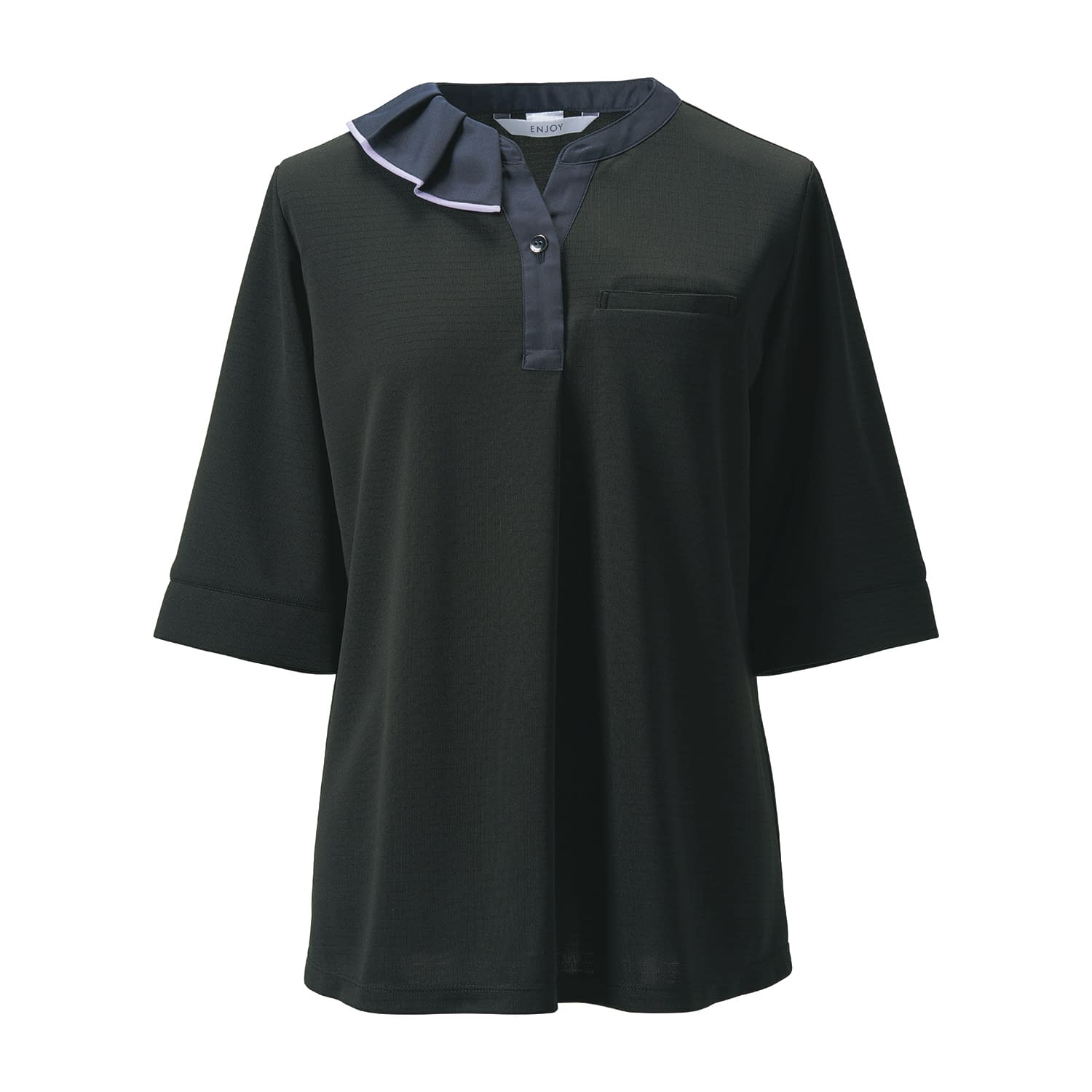 オフィス用ポロシャツ 介護ユニフォーム 25-6536-0203 L ENJOY ESP895-10(ブラック)