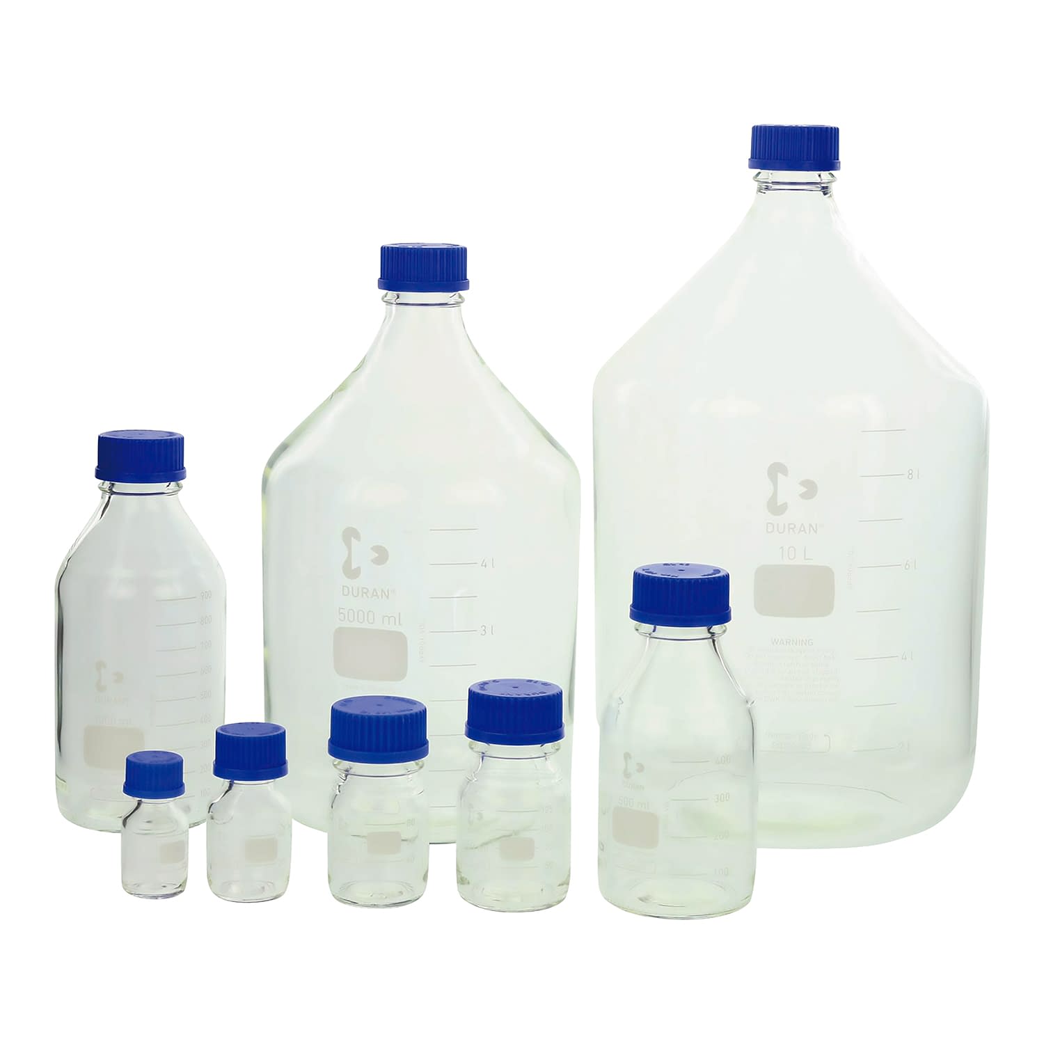 耐熱ねじ口びん(青キャップ付)10本 25-5523-05 SCHOTT 500ML(10ホン)アオキャップツキ