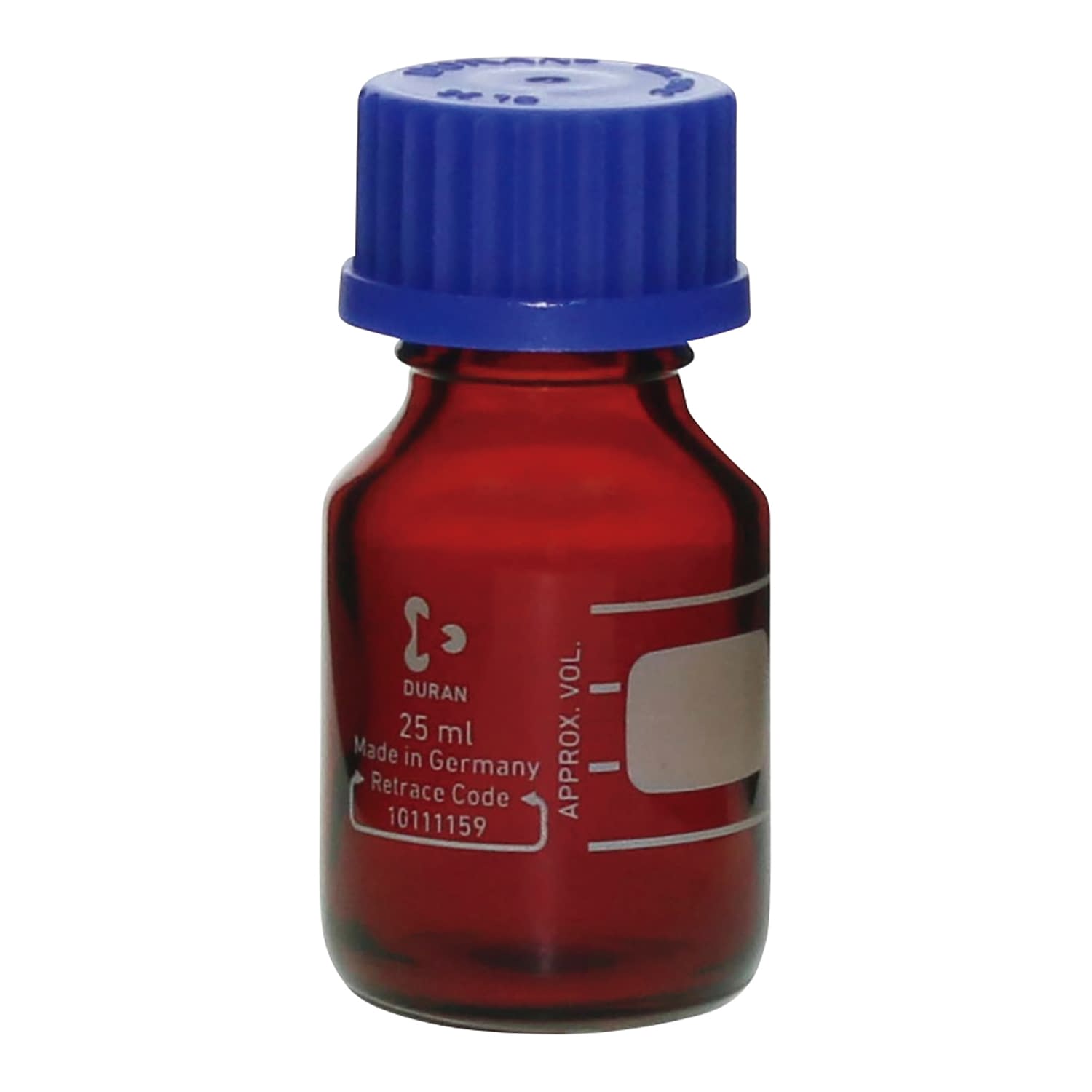 耐熱ねじ口びん 茶褐色(青キャップ付 25-5526-00 SCHOTT 25ML(10ホン)アオキャップツキ