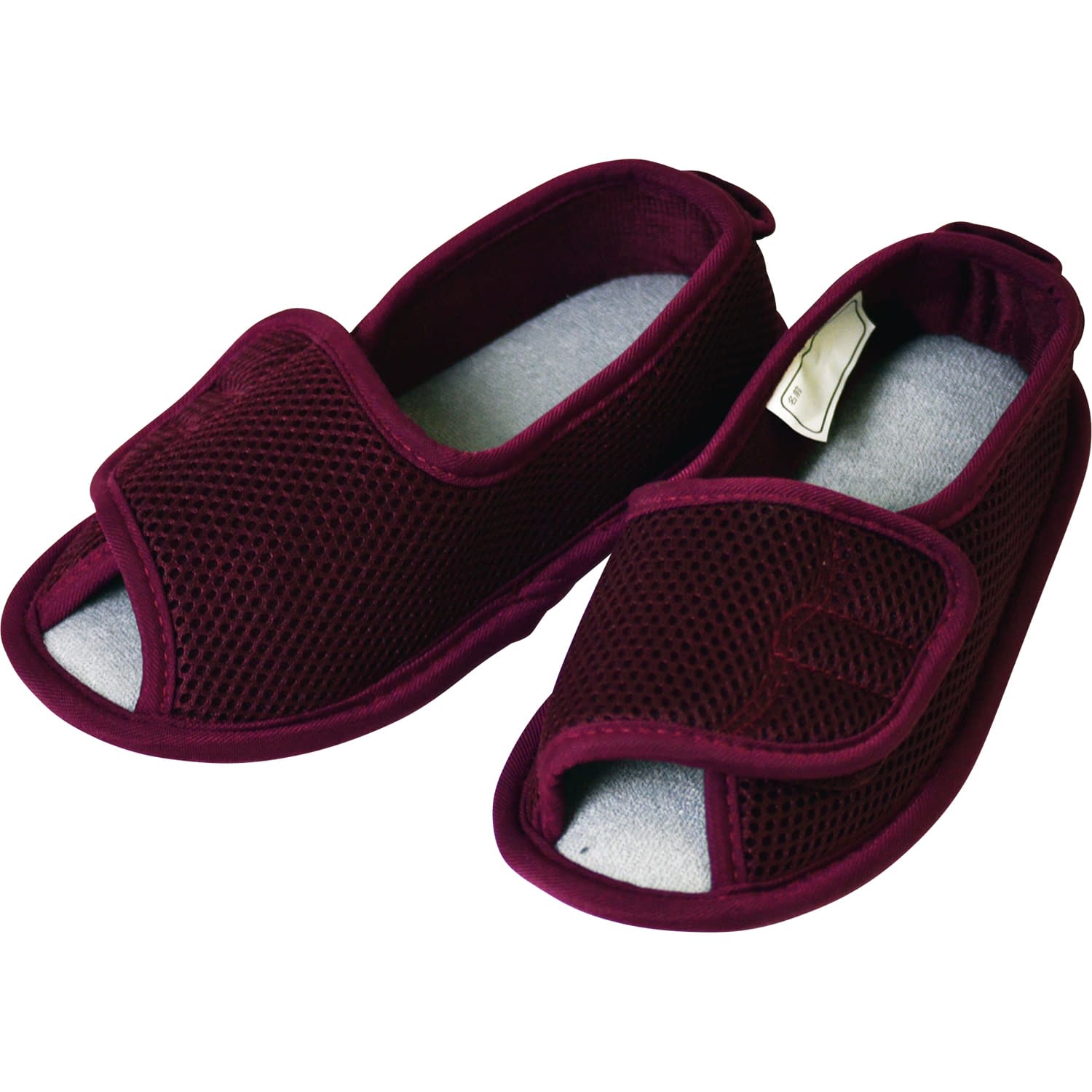 ささえルームシューズ(つま先開き) つま先開きタイプ 25-5754-01 ひまわり B00307(L)ワイン