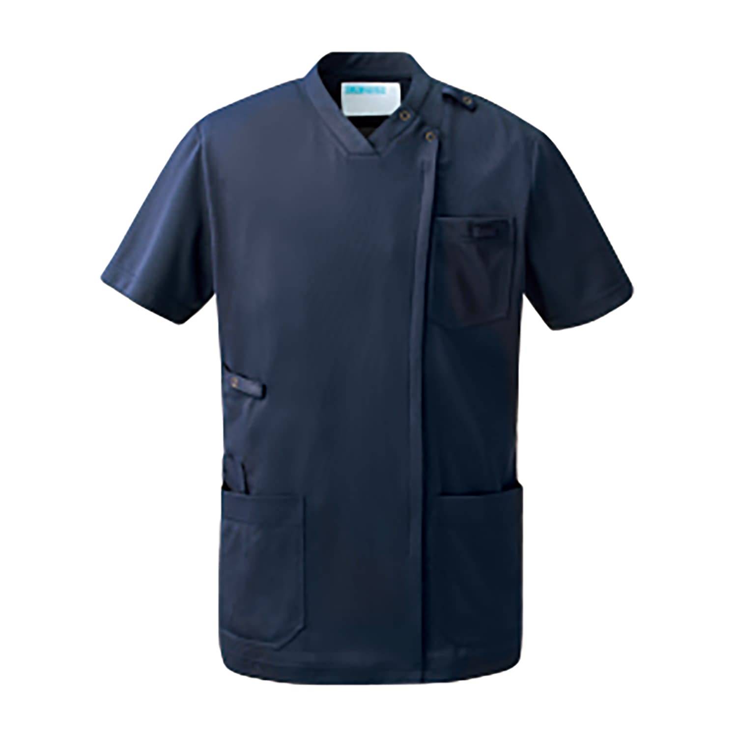 スクラブジャケット半袖(男女兼用) 25-6588-0108 5L レジェイラ KZN715-28(ネイビー)