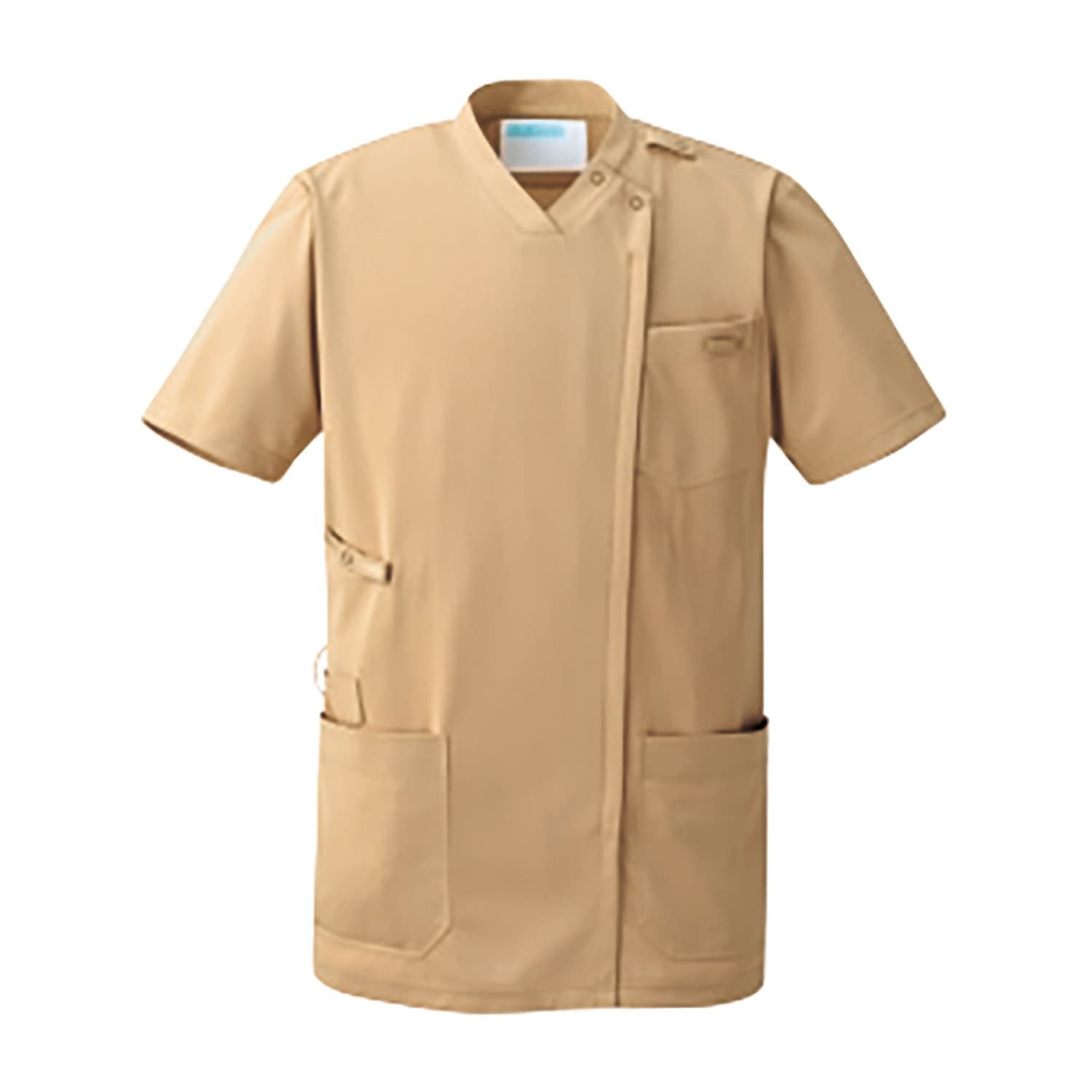 スクラブジャケット半袖(男女兼用) 25-6588-0207 4L レジェイラ KZN715-29(シナモンベージュ