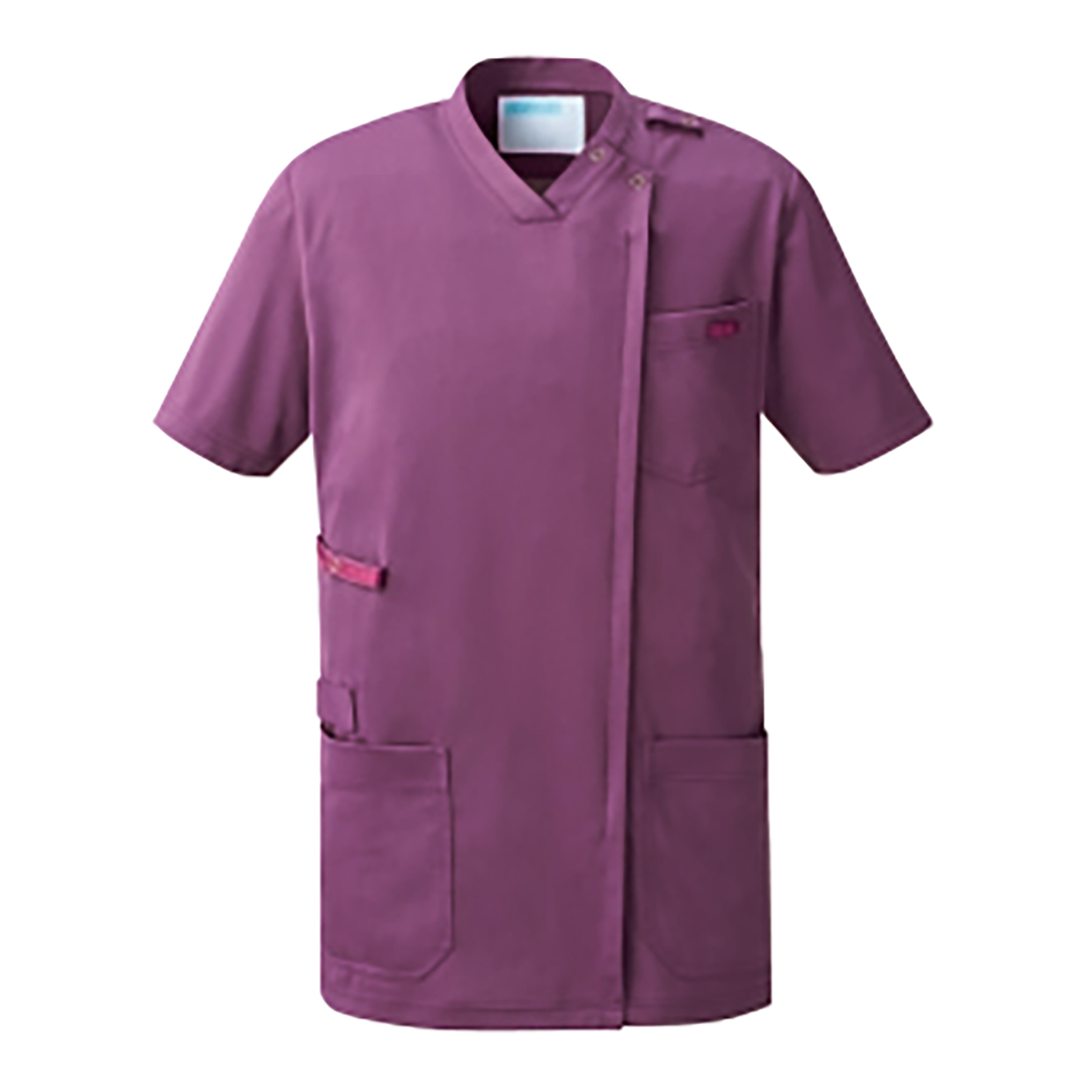 スクラブジャケット半袖(男女兼用) 25-6588-0401 SS レジェイラ KZN715-27(ボルドー)