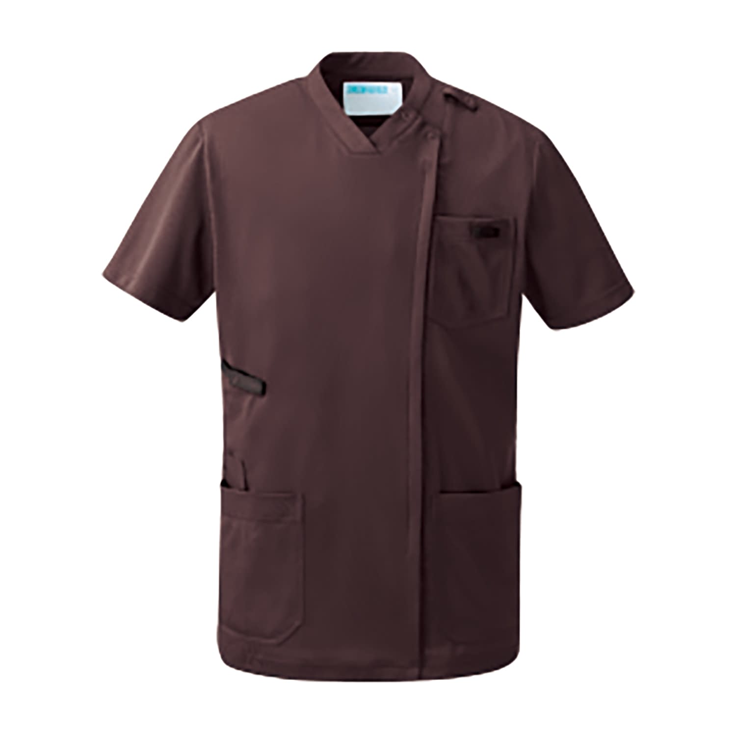スクラブジャケット半袖(男女兼用) 25-6588-0606 3L レジェイラ KZN715-26(カカオブラウン)