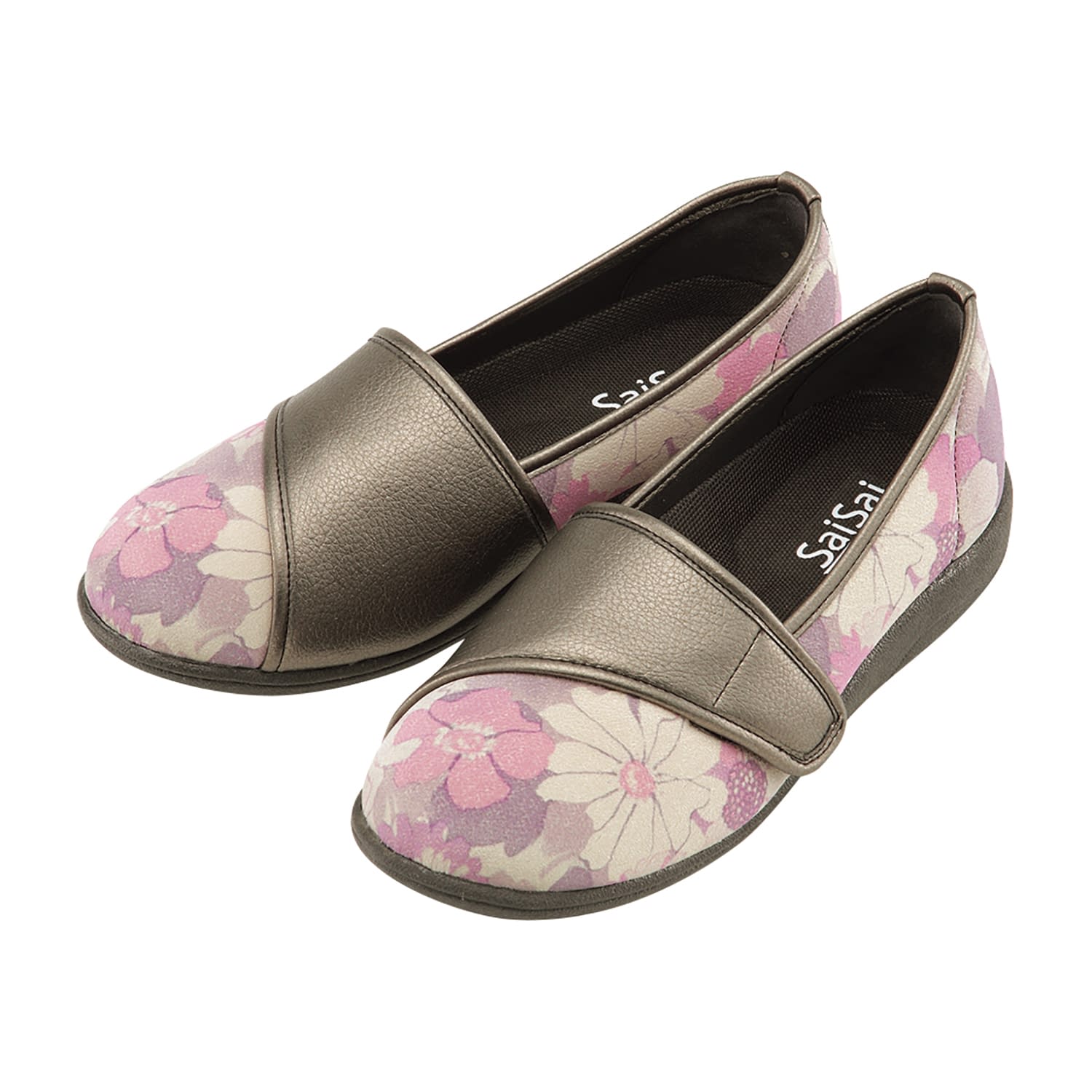 SaiSaiフラワープリント リハビリシューズ 25-5805-26 彩彩 W940(24.5CM)パープル
