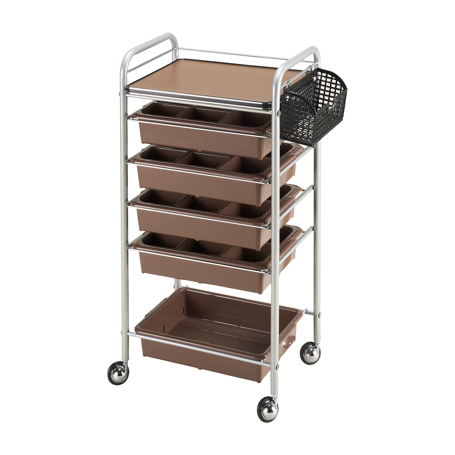 アプリワゴン(仕切りケースタイプ) 回診車 25-5850-02 MATSUYOSHI 024(ブラウン)