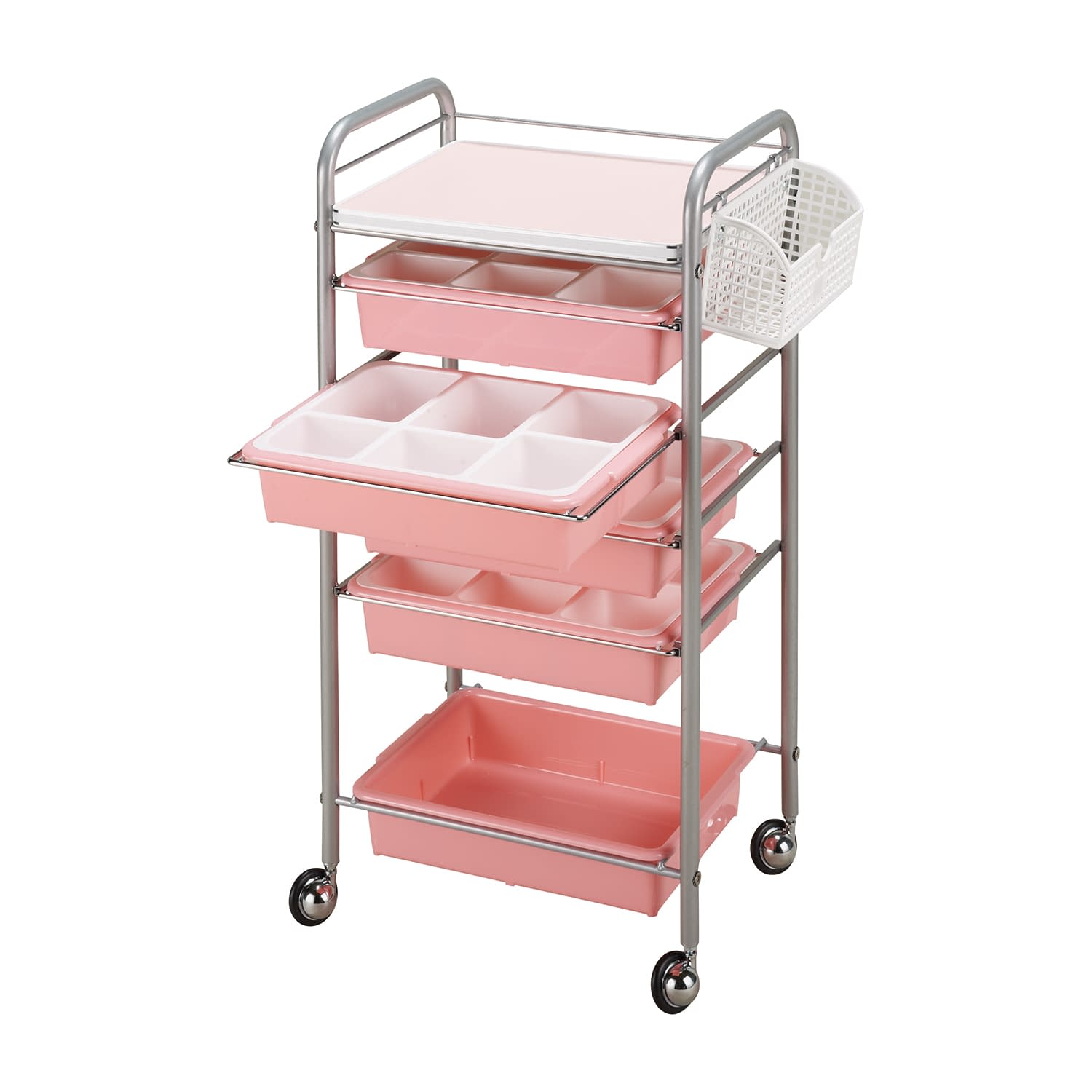 アプリワゴン(仕切りケースタイプ) 回診車 25-5850-03 MATSUYOSHI 024(ピンク)