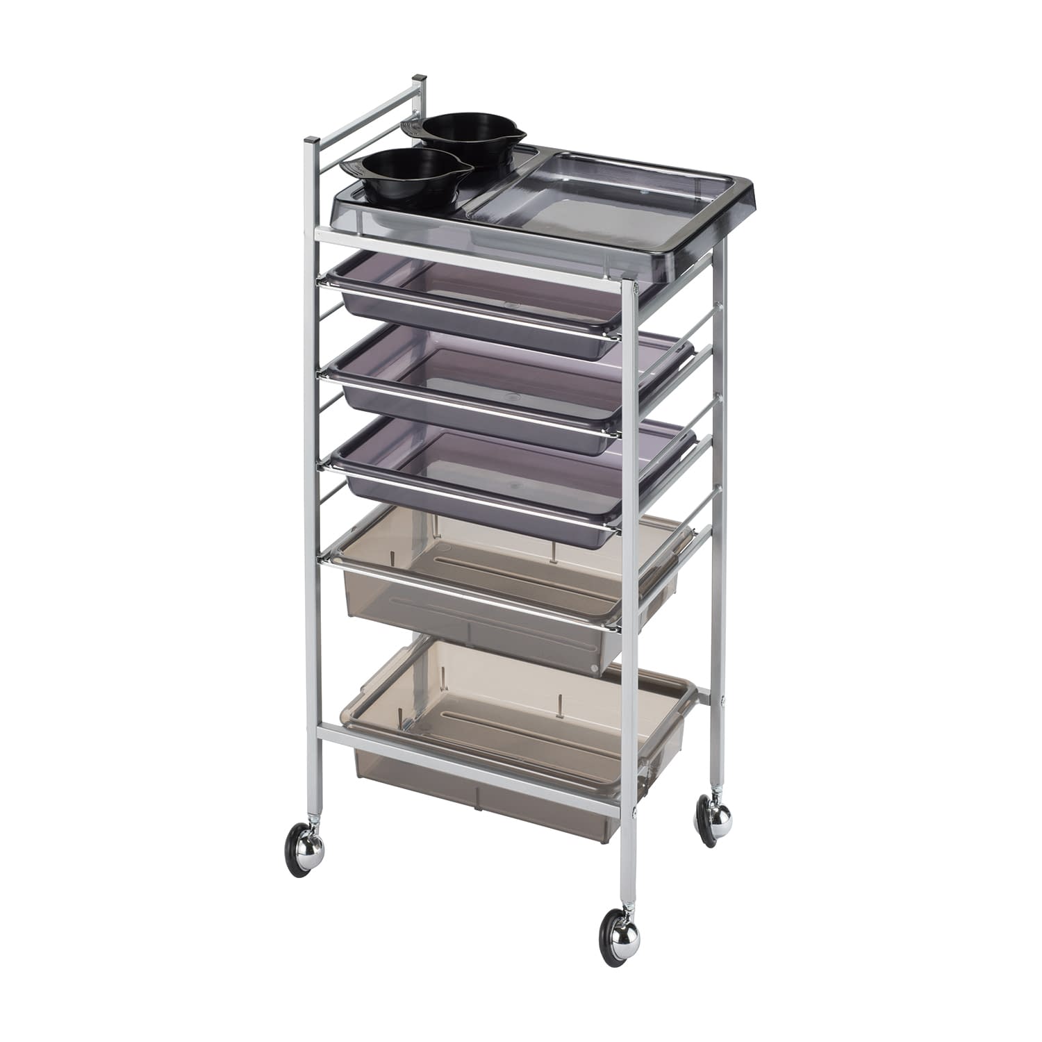 アプリワゴン(カップ付きクリアカラー 回診車 25-5849-01 アプリワゴン 027(スモーク)