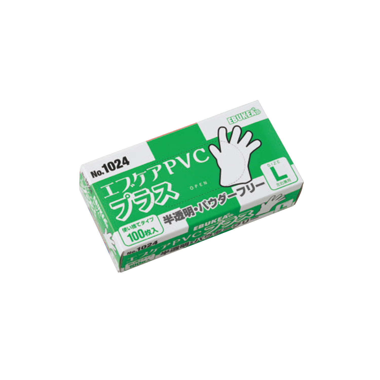 エブケアPVCプラス パウダーフリー 25-6812-0003 L エブノ