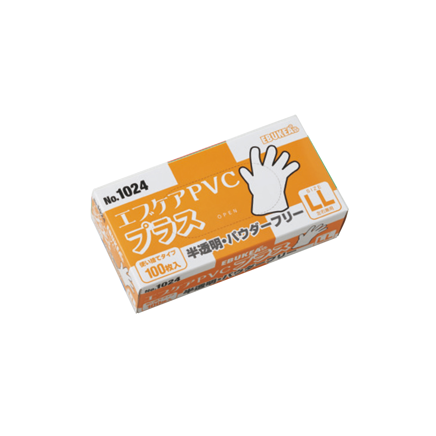 エブケアPVCプラス パウダーフリー 25-6812-0004 LL エブノ