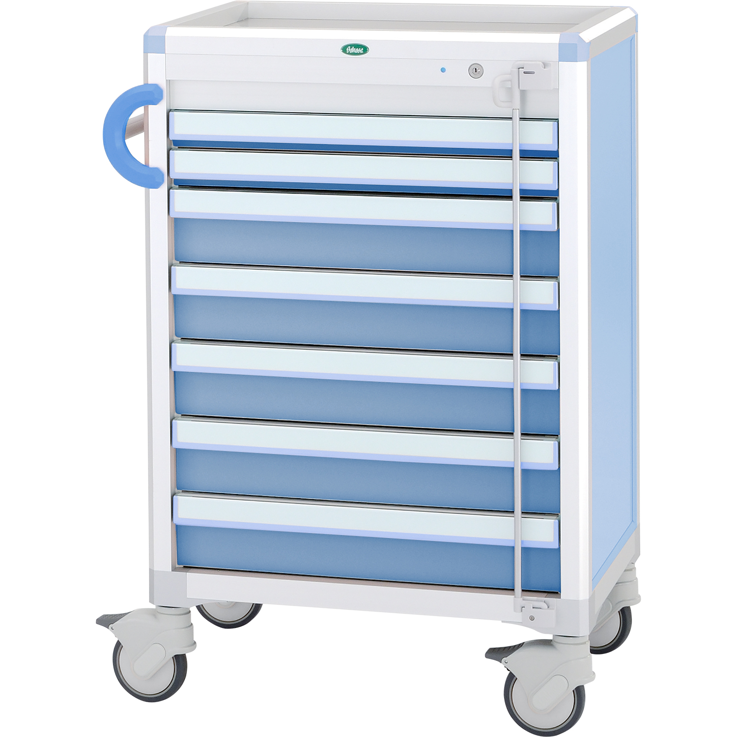 麻酔カート(60引出しタイプ) 25-6193-0102 ブルー サカセ化学工業 C60-A02B(ホンタイ:ブルー)