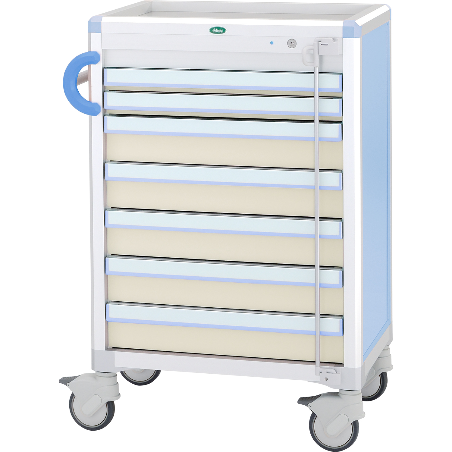 麻酔カート(60引出しタイプ) 25-6193-0104 ニュートラル サカセ化学工業 C60-A02B(ホンタイ:ブルー)
